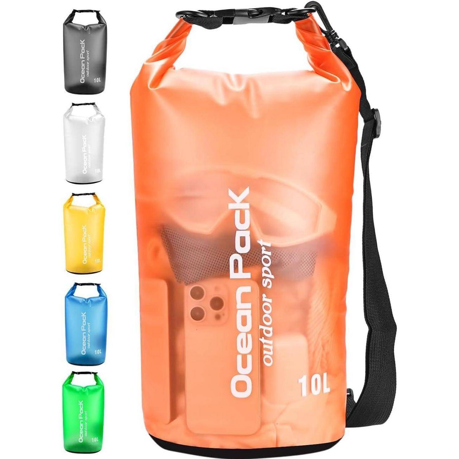 Dry Bag Packsack 20L 5L 2L Schultergurt Strand Kanu Tauchen 10L Orange