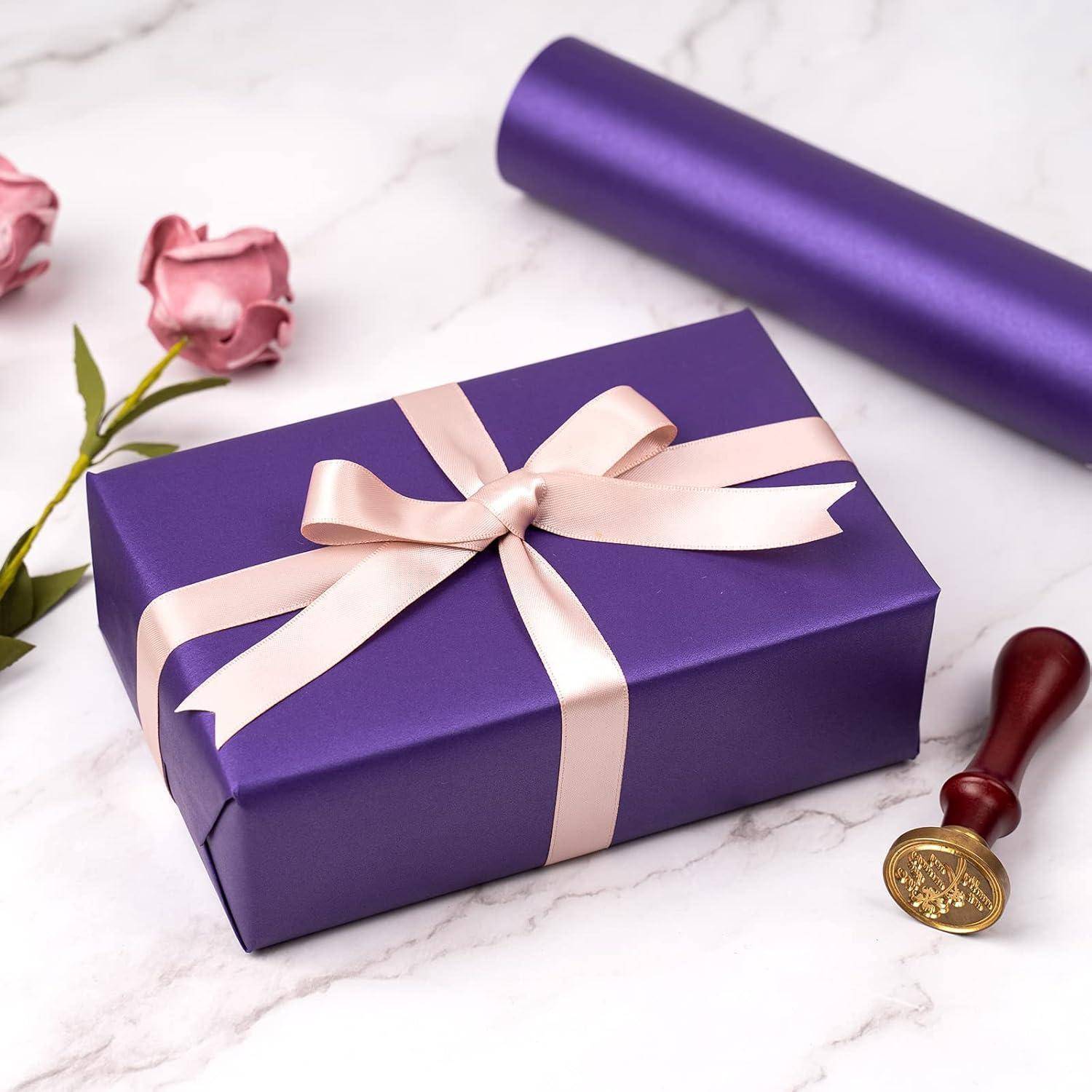 Geschenkpapier violett matt perlig 43 cm 10 m Dunkelviolett