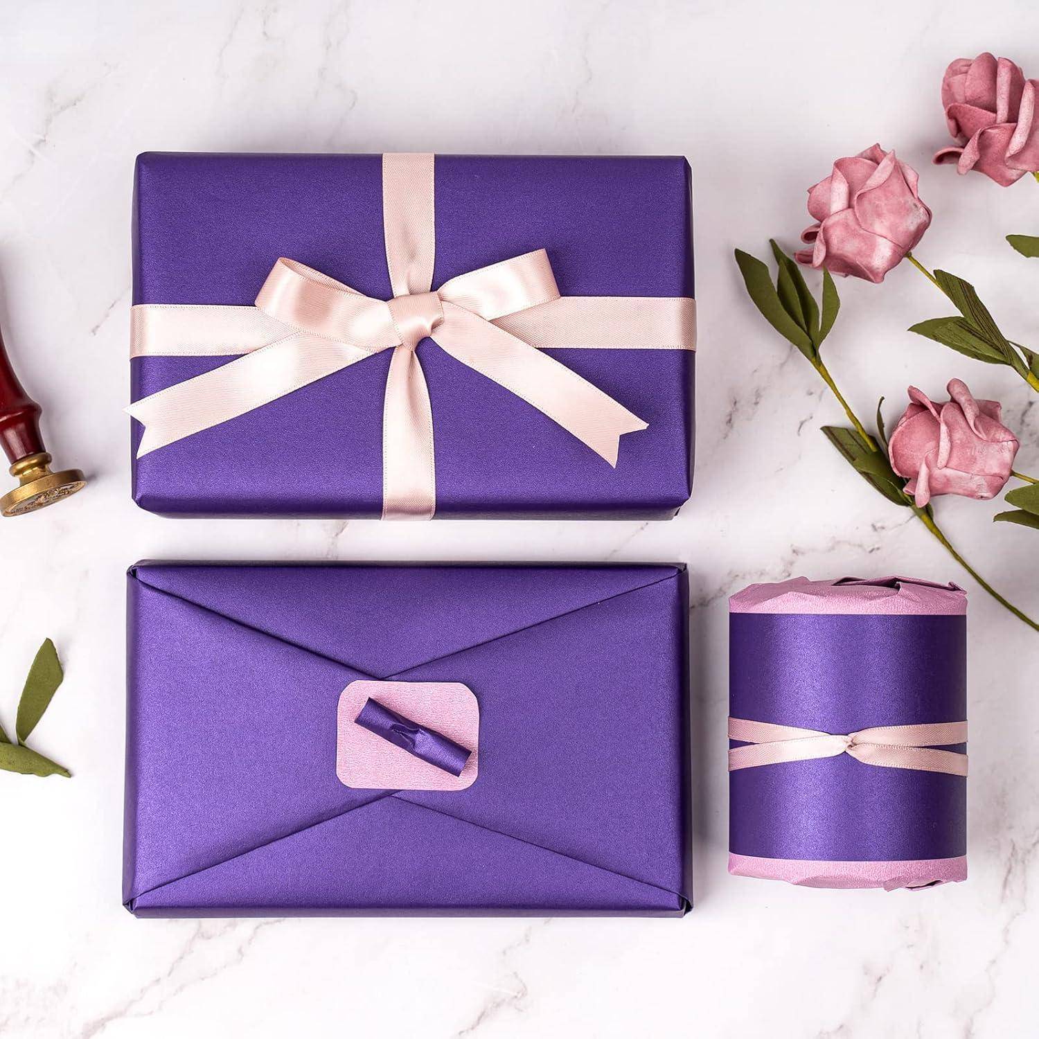 Geschenkpapier violett matt perlig 43 cm 10 m Dunkelviolett
