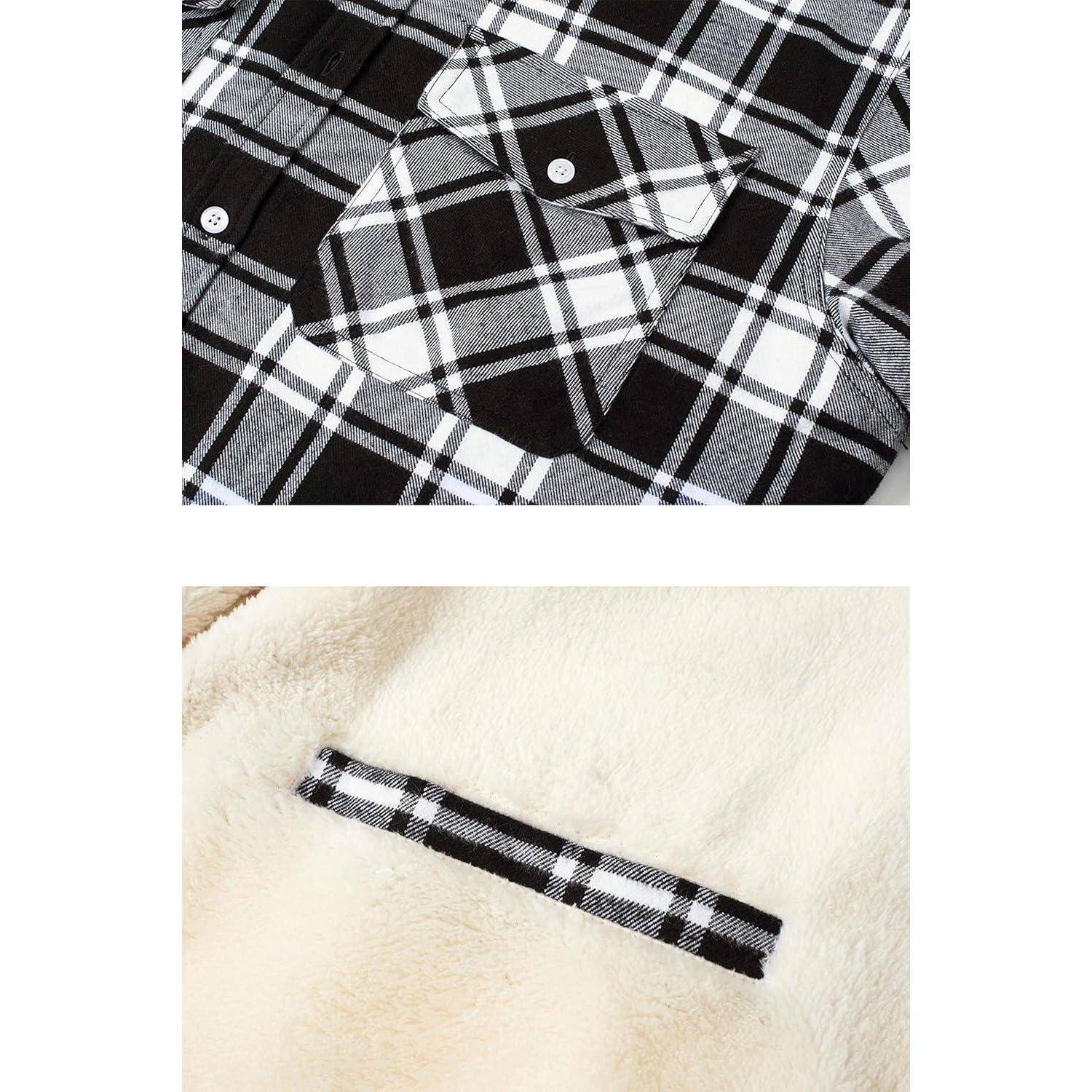 Thermohemd Herren Fleece Flanell Holzfällerhemd Winter S Schwarz