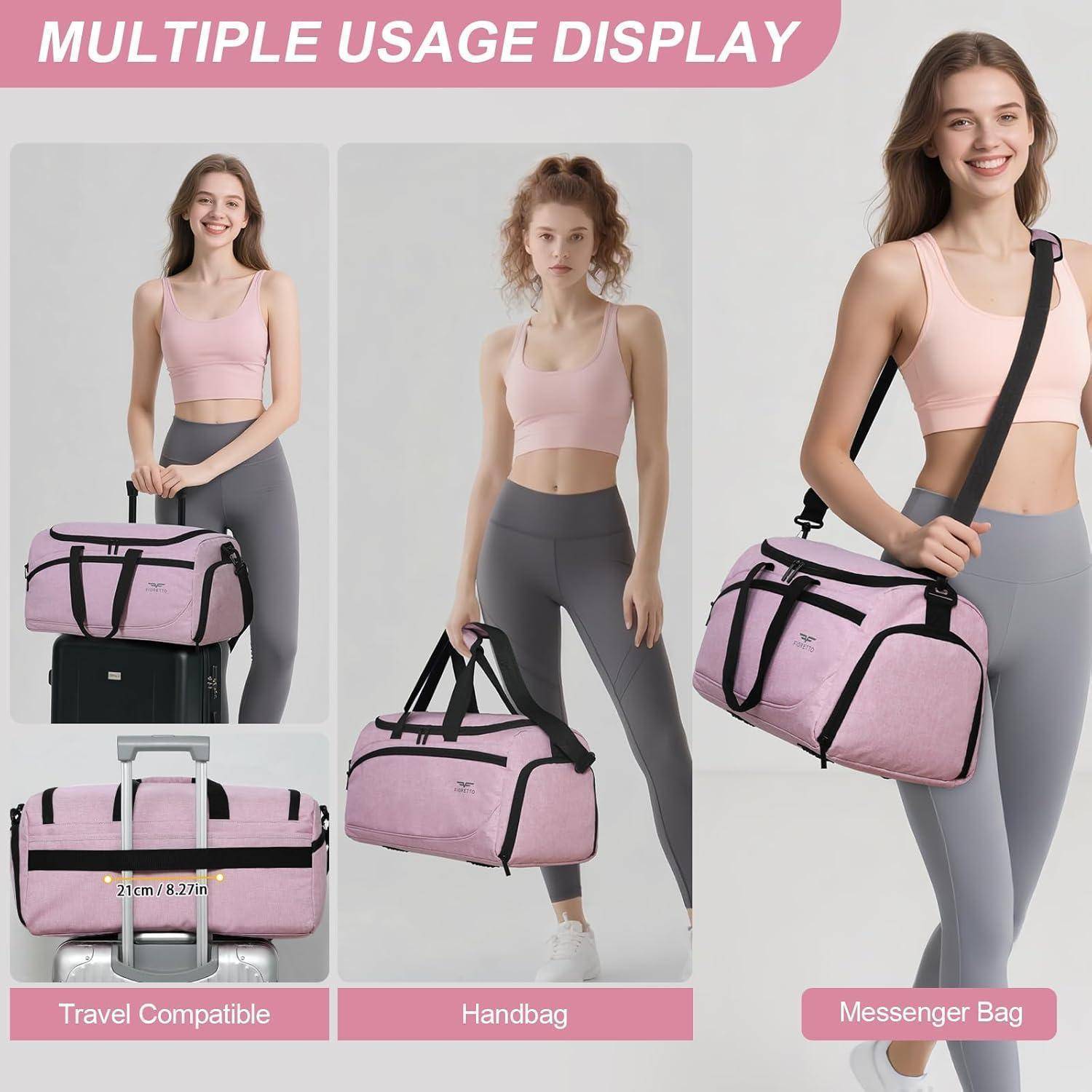 Sporttasche 50L Reisetasche Schuhfach Nassfach Gym Reisen 50l-rosa