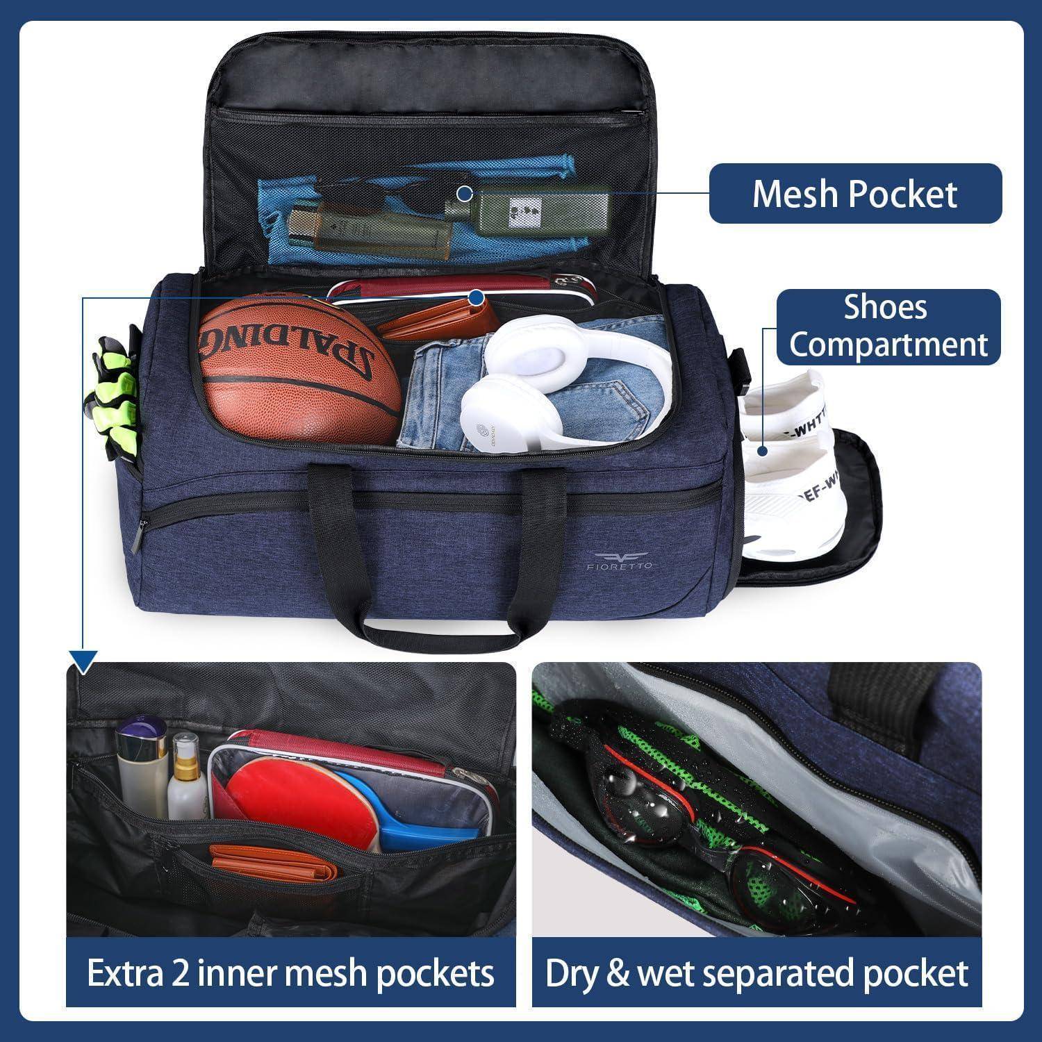 Sporttasche & Reisetasche 35L Damen Herren Schuhfach Nassfach