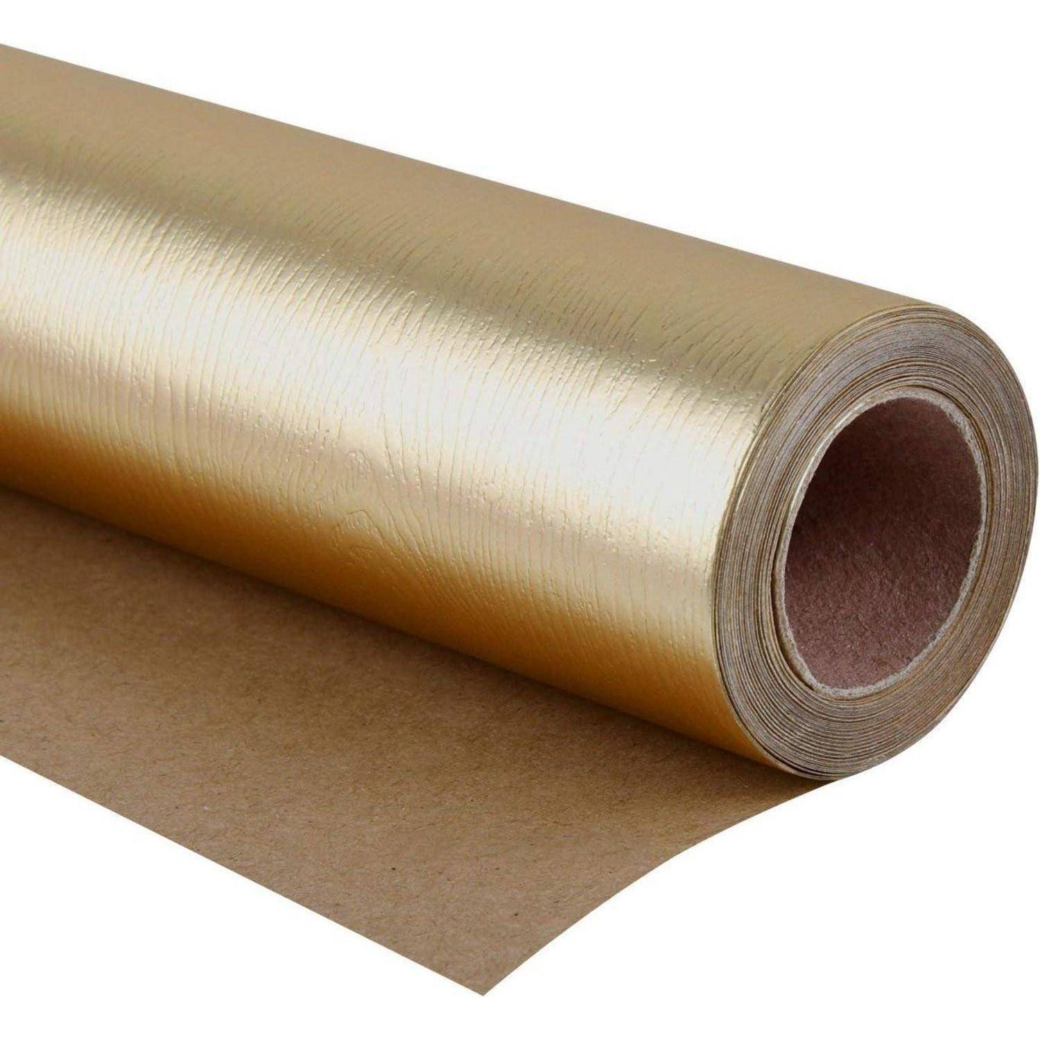 Geschenkpapierrolle Grundtextur 43cm 5m Geburtstag Hochzeit Gold