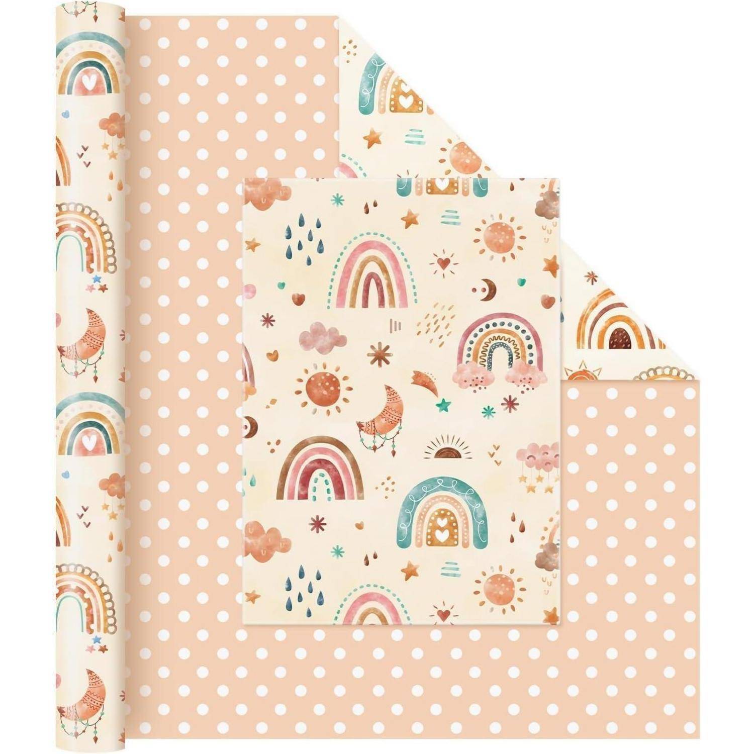 Geschenkpapier Regenbogen Rolle 43x10m Böhmischer Regenbogen