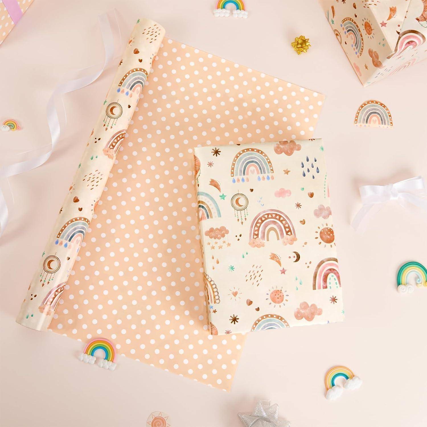 Geschenkpapier Regenbogen Rolle 43x10m Böhmischer Regenbogen