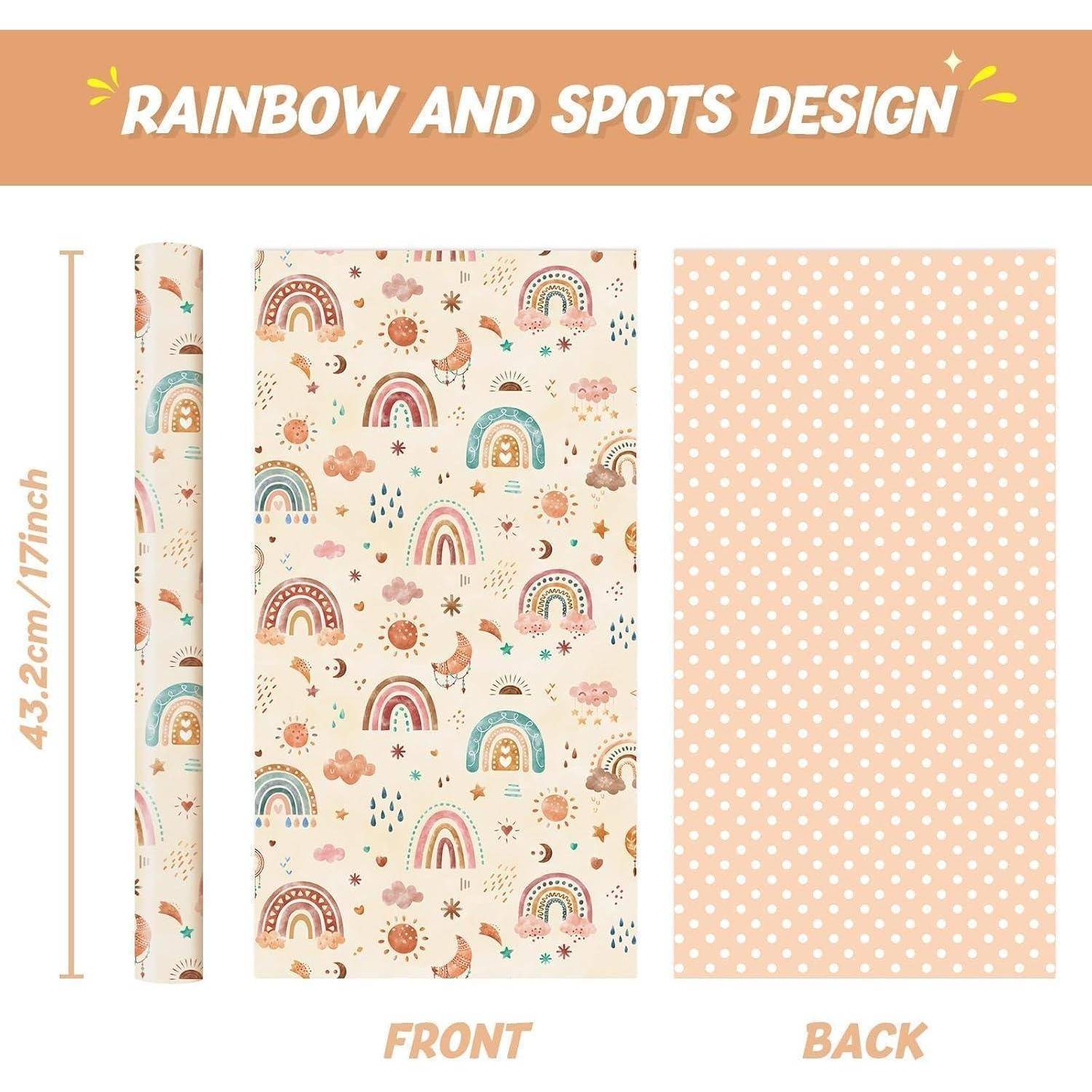 Geschenkpapier Regenbogen Rolle 43x10m Böhmischer Regenbogen