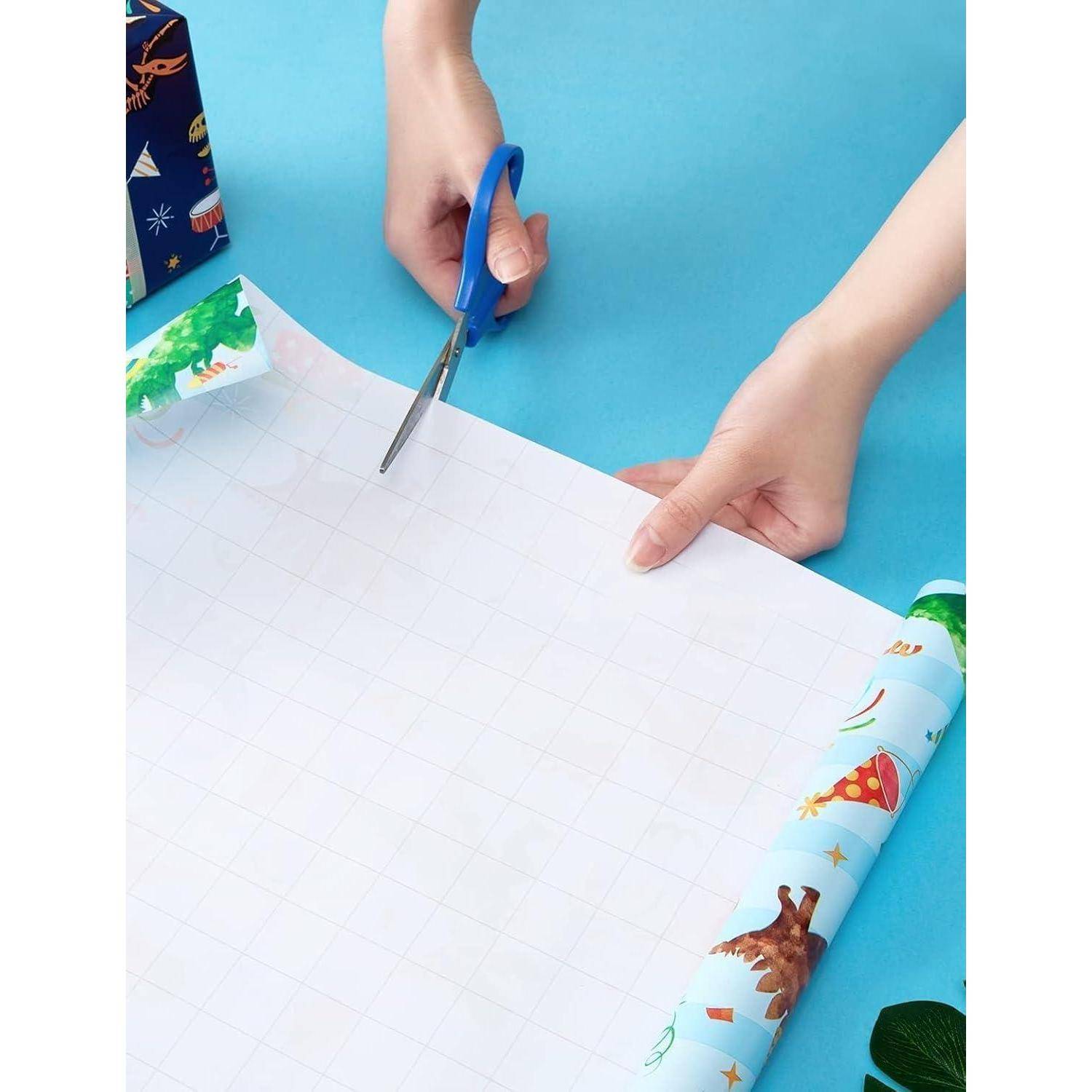 Geschenkpapier Dinosaurier 3 Rollen 43cm Aquarell grüner Dinosaurier