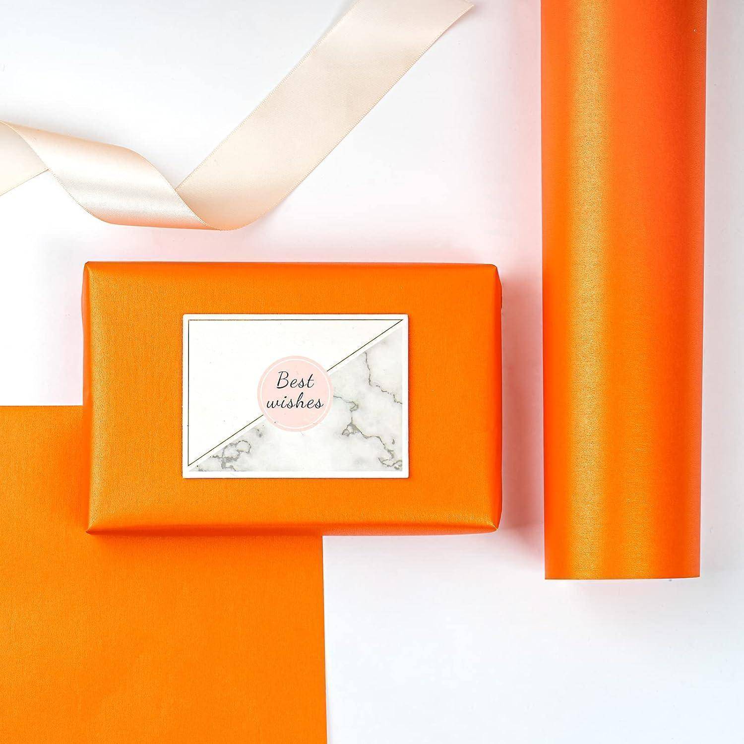 Geschenkpapier Perlmutt Matt Einfarbig Glänzend Hochzeit Orange