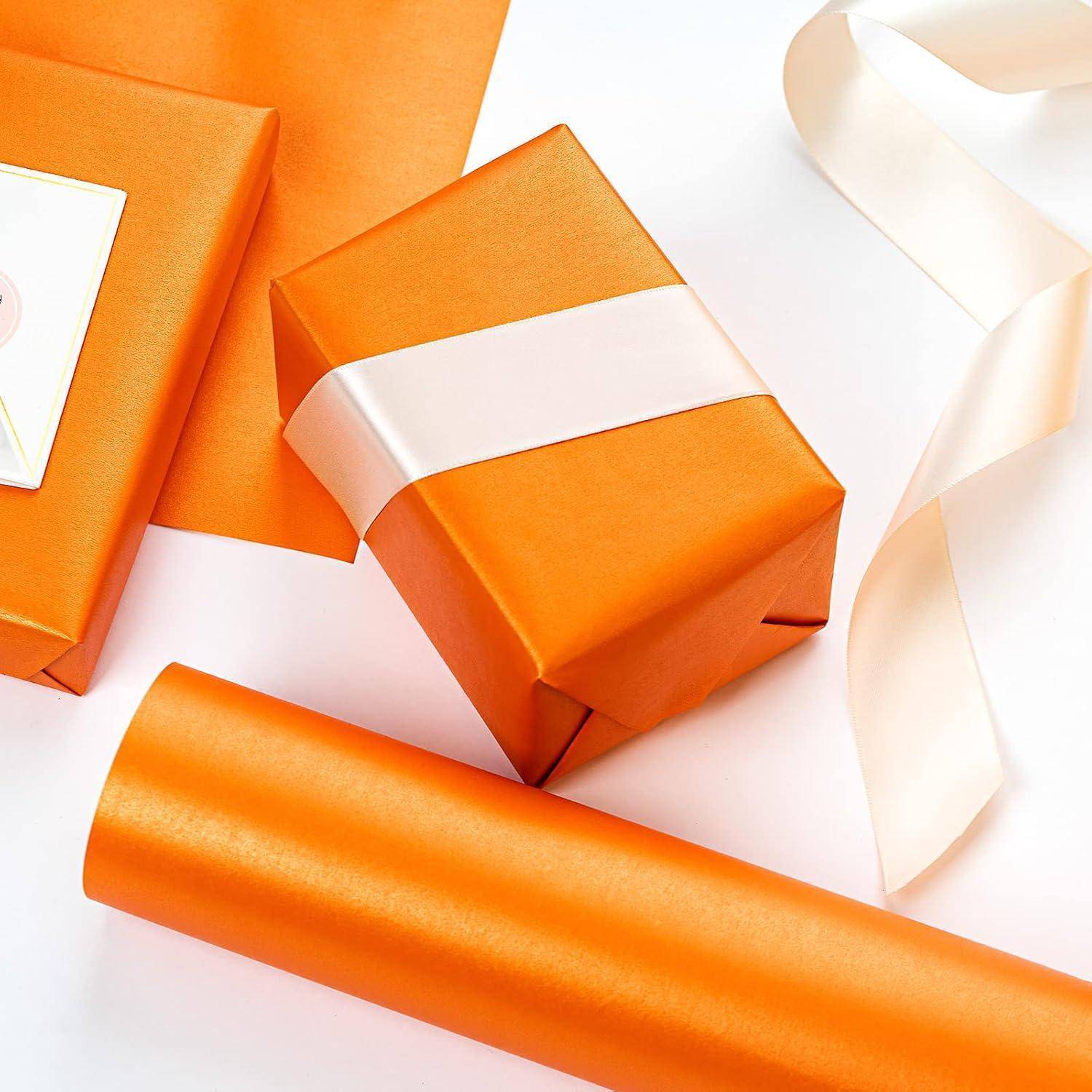 Geschenkpapier Perlmutt Matt Einfarbig Glänzend Hochzeit Orange
