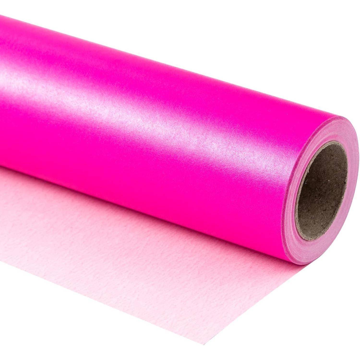 Geschenkpapier Minirolle Perlglanzpapier 43cm pink Heißes Rosa
