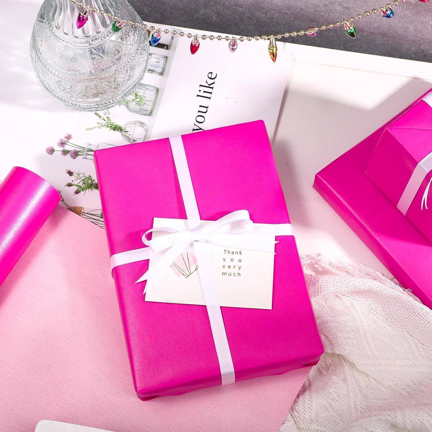 Geschenkpapier Minirolle Perlglanzpapier 43cm pink Heißes Rosa