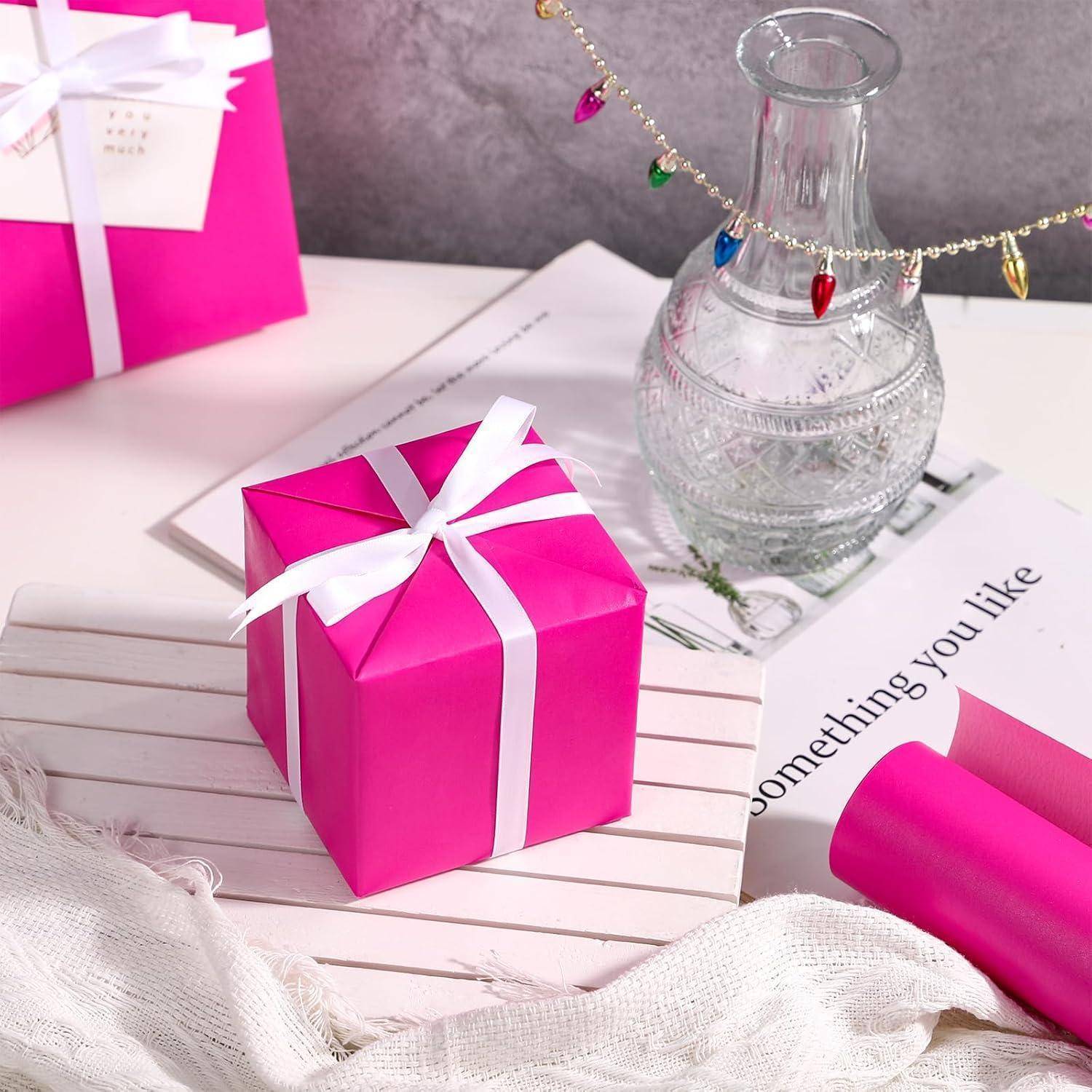 Geschenkpapier Minirolle Perlglanzpapier 43cm pink Heißes Rosa