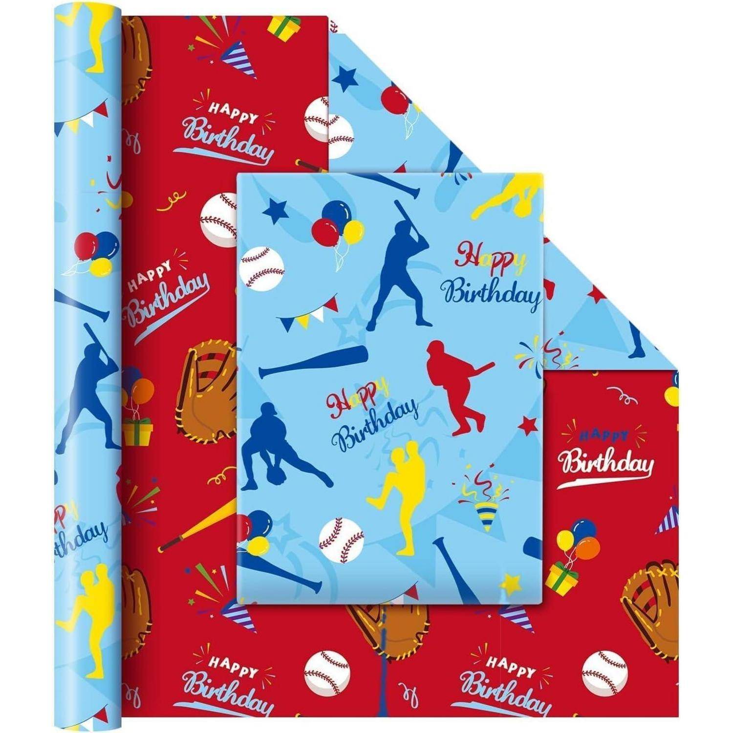 Geschenkpapier Kraft Waldtiere 3 Rollen 43cm 10m Blau