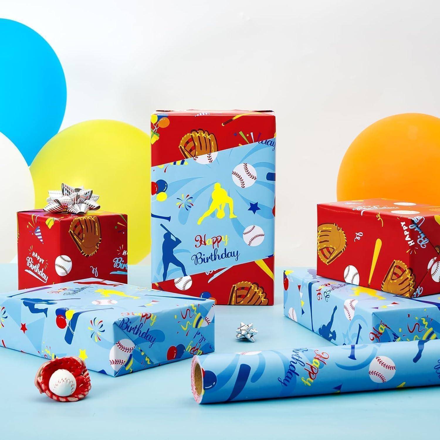 Geschenkpapier Kraft Waldtiere 3 Rollen 43cm 10m Blau