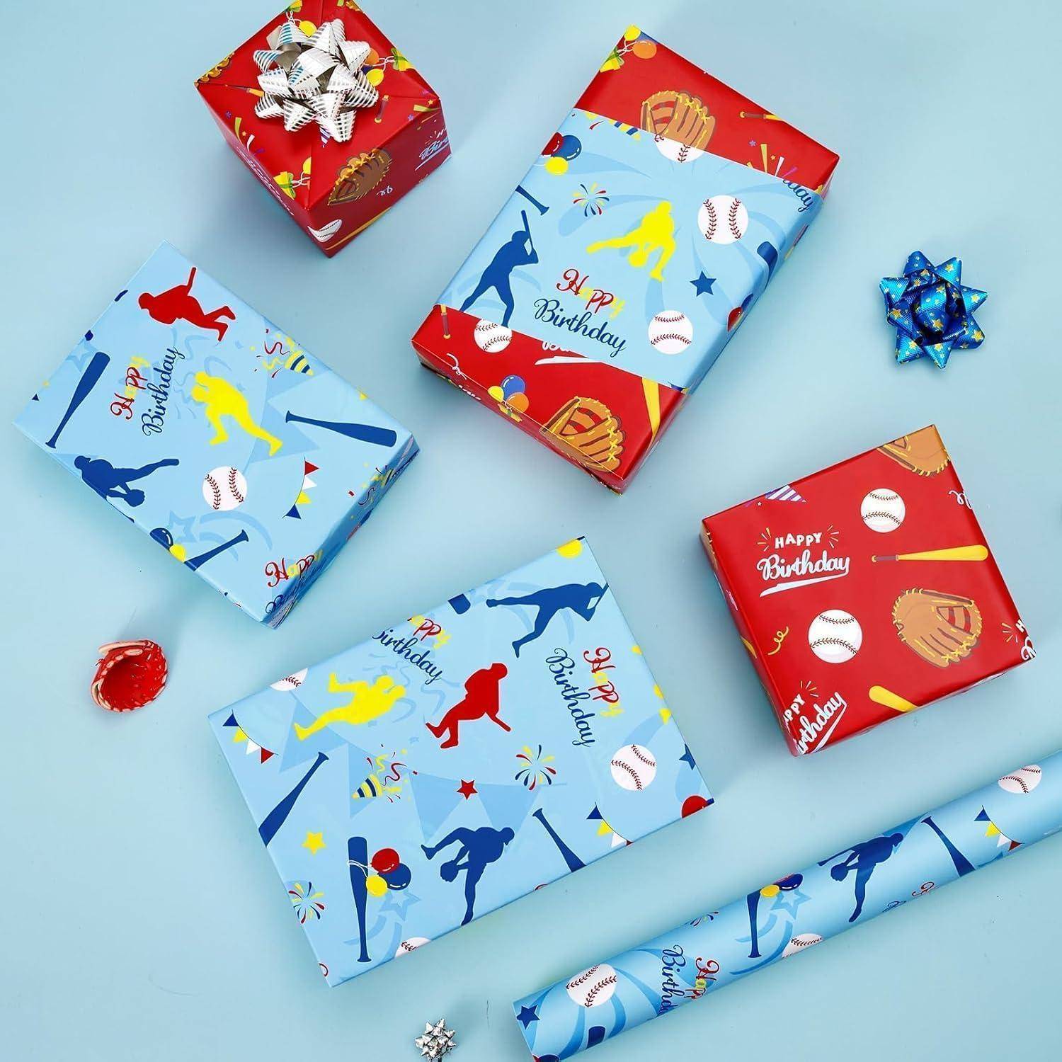 Geschenkpapier Kraft Waldtiere 3 Rollen 43cm 10m Blau