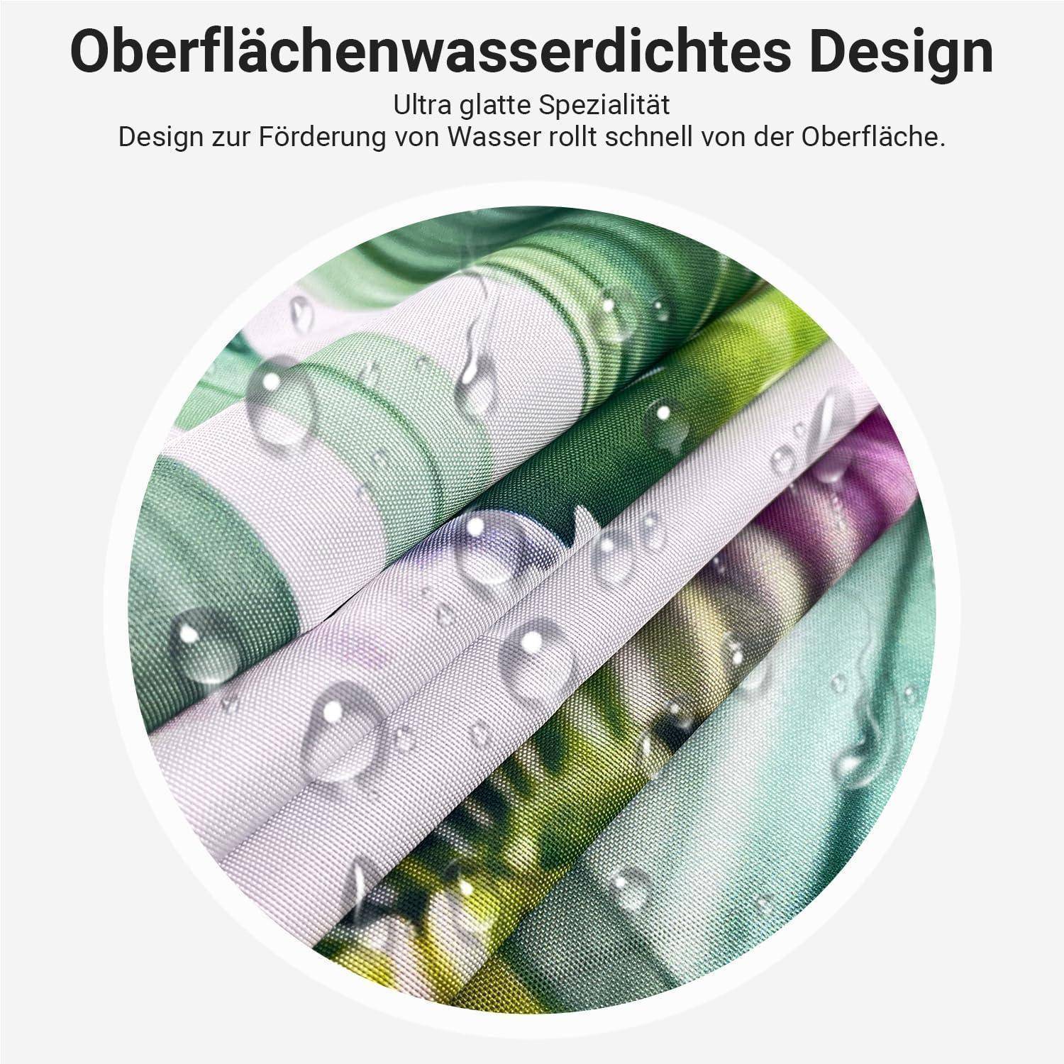 Duschvorhang Grüne Blätter Vogel H200 x B180 cm (1er Pack)