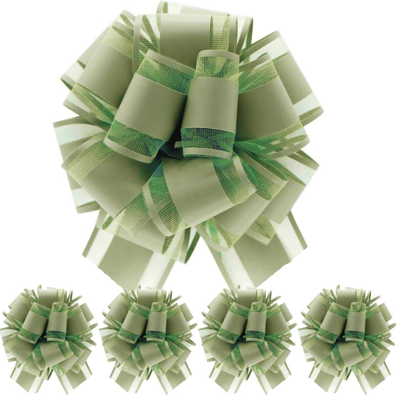 Schleife Geschenk 5er Pull Bow Auto Dekor Hochzeit Party Olivgrün