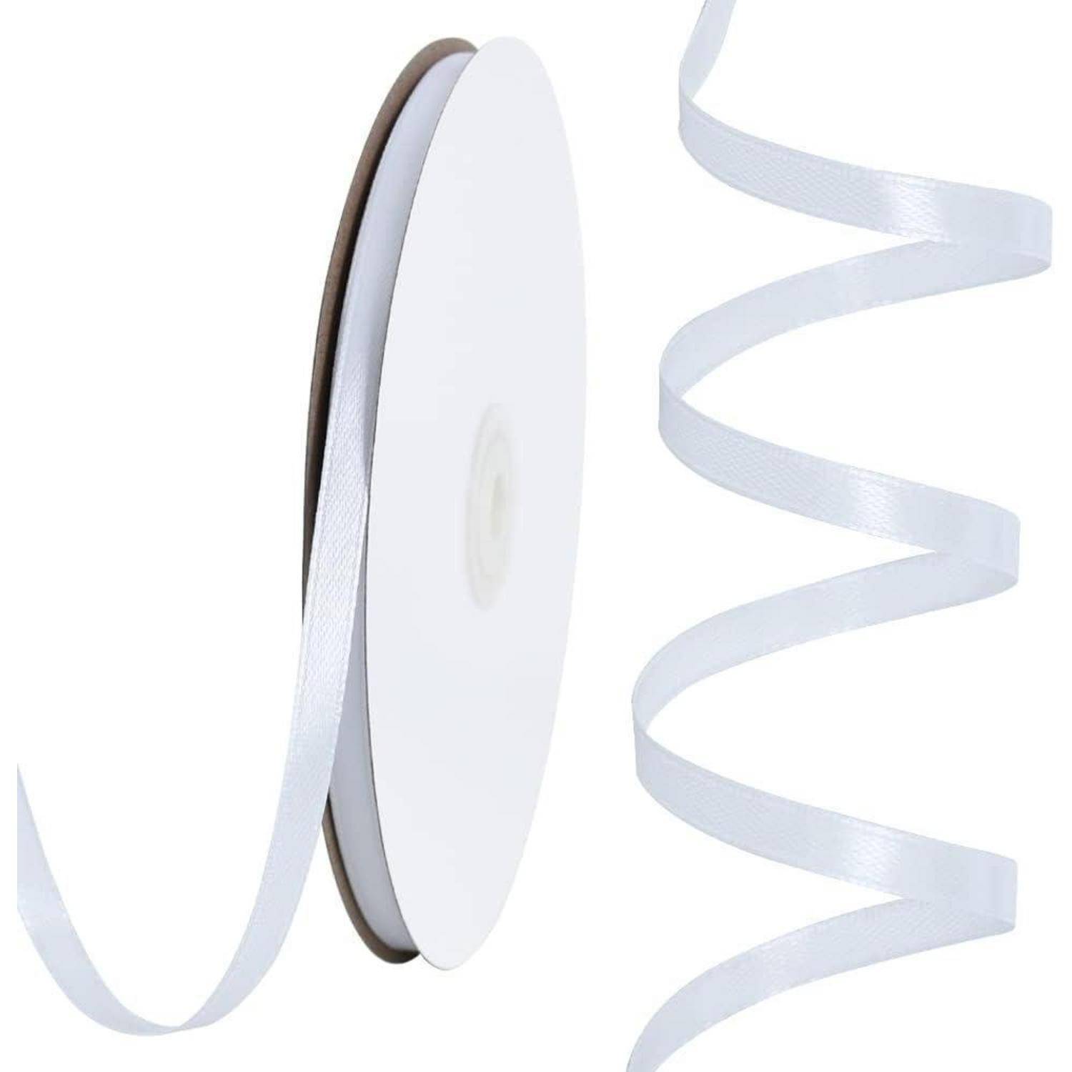 Satinband Weiß Basteln Haarschleifen Hochzeit 1/4 in x 100 yds White