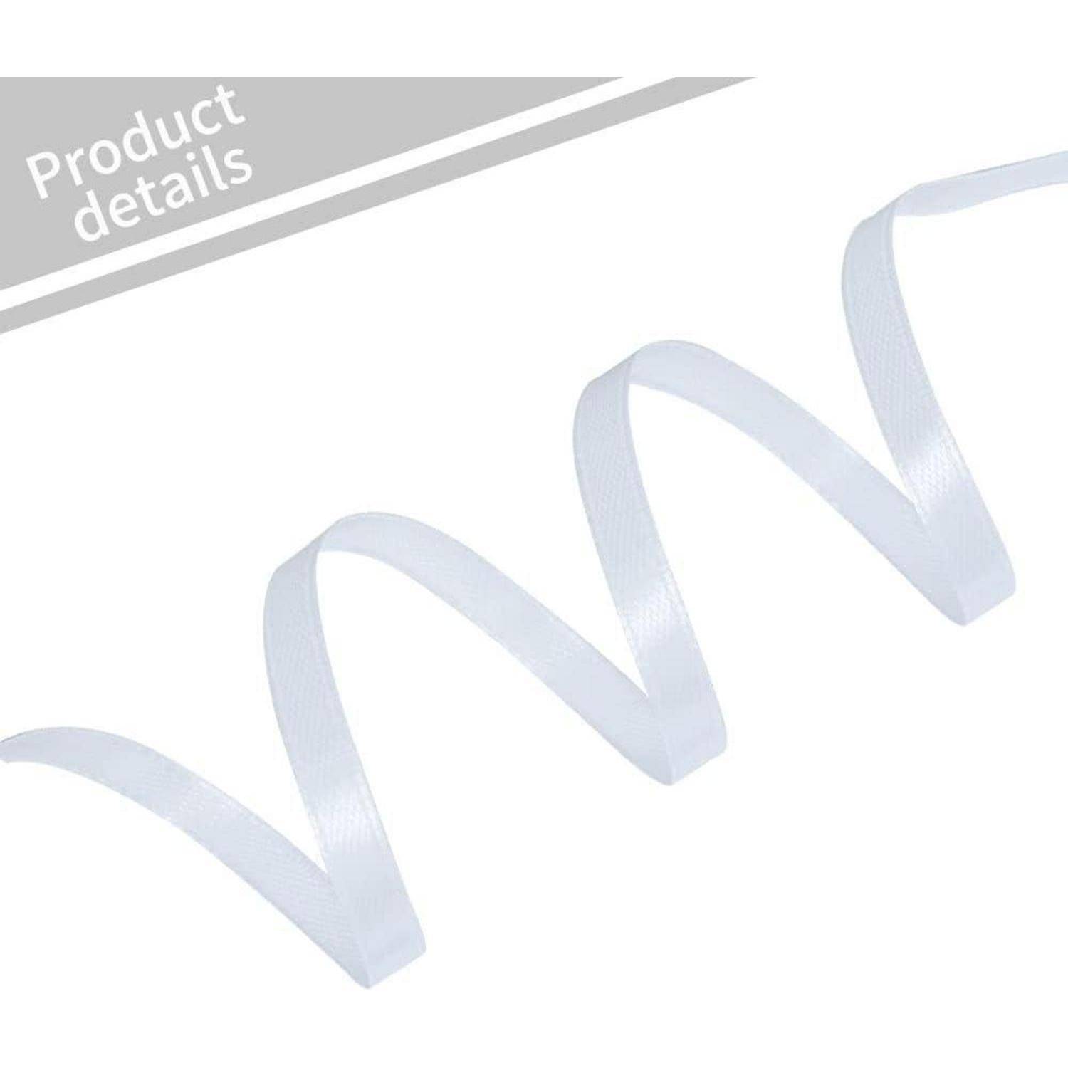 Satinband Weiß Basteln Haarschleifen Hochzeit 1/4 in x 100 yds White