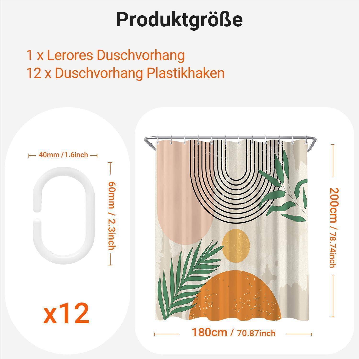 Duschvorhang 180x200 Boho Boho Style H200 x B180 cm (1er Pack)