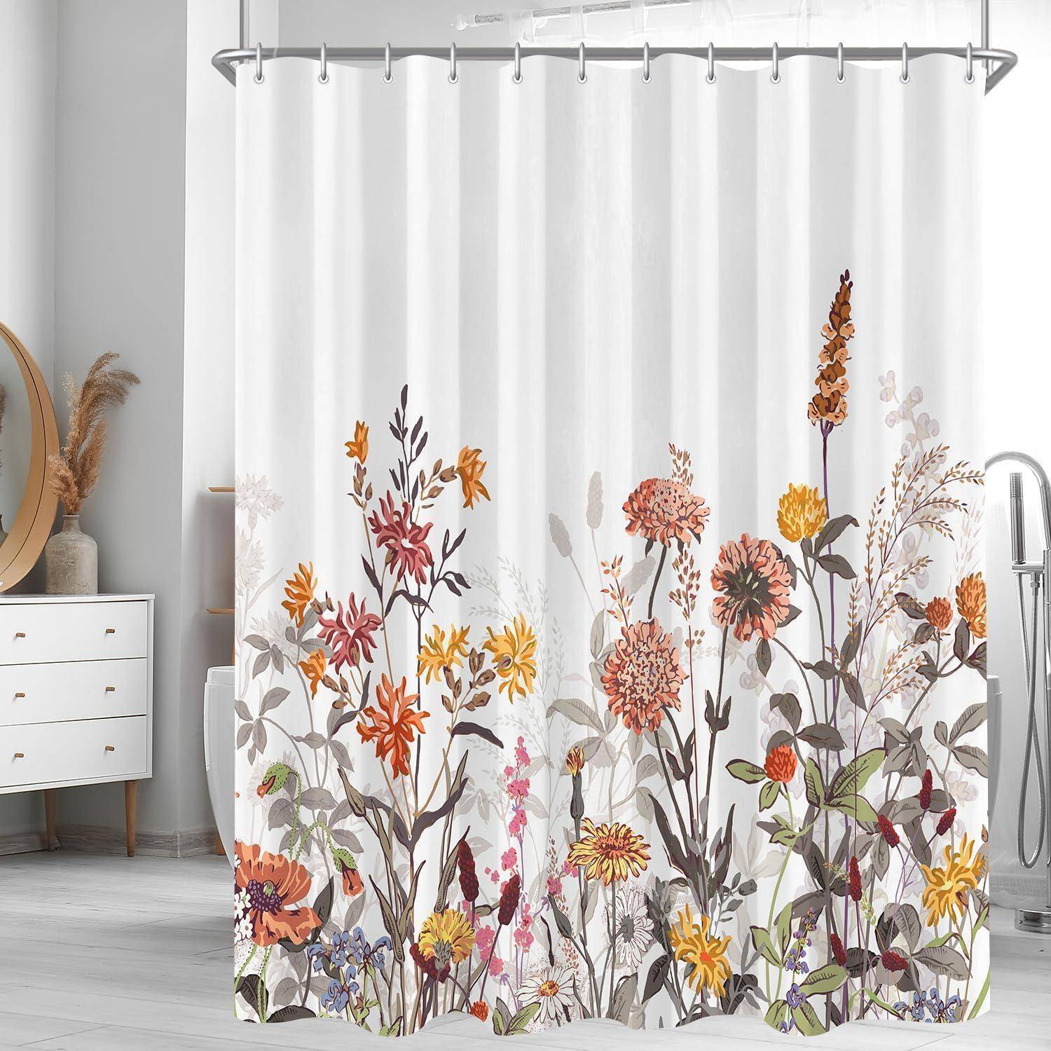 Duschvorhang Antischimmel Wasserabweisend Mischblumen 120 x 200 cm