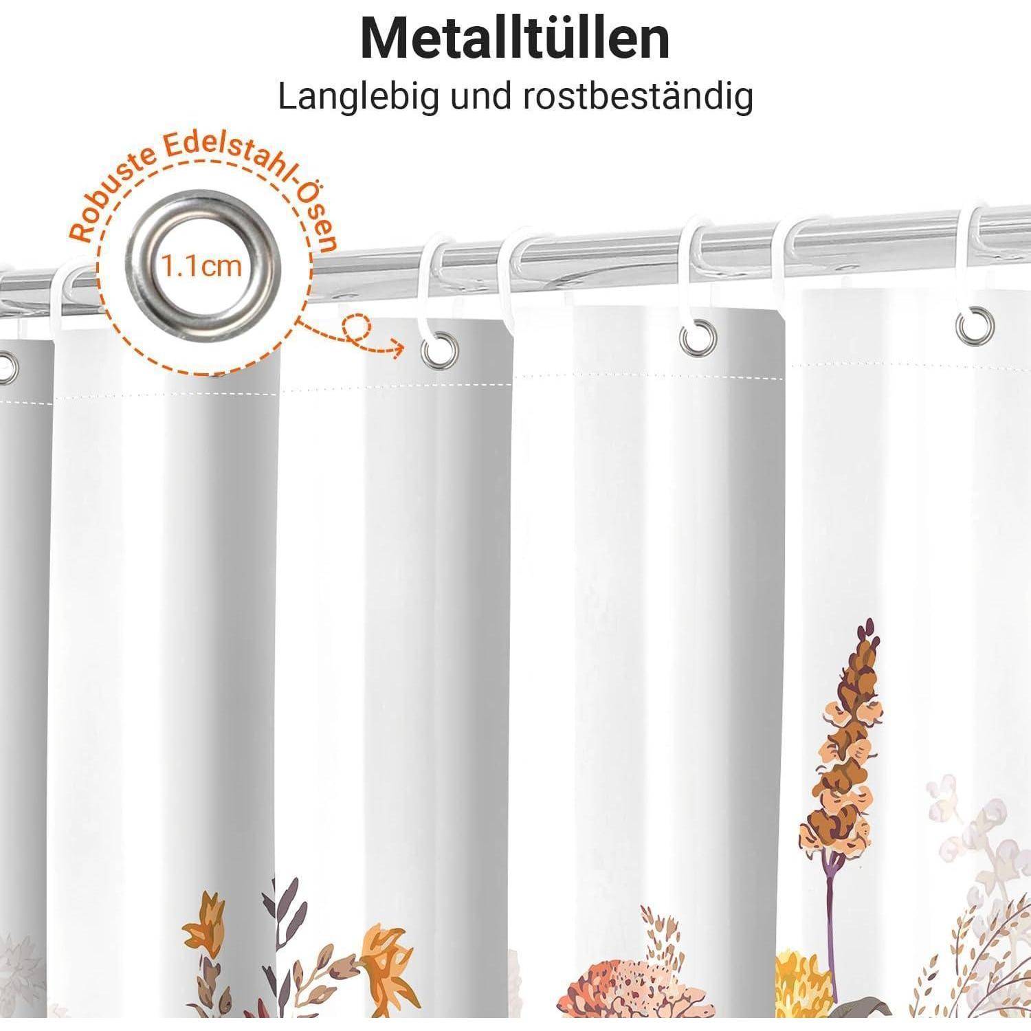 Duschvorhang Antischimmel Wasserabweisend Mischblumen 120 x 200 cm