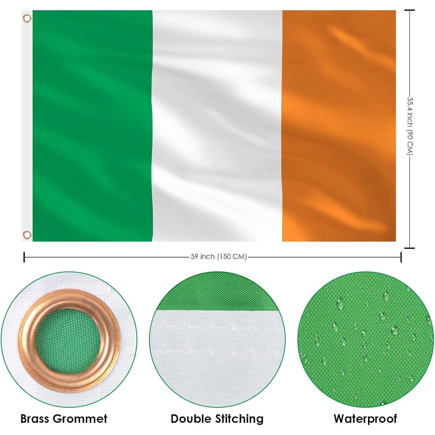 Flagge Irland 150x90cm St Patricks Day 4 Stück Irland Flagge