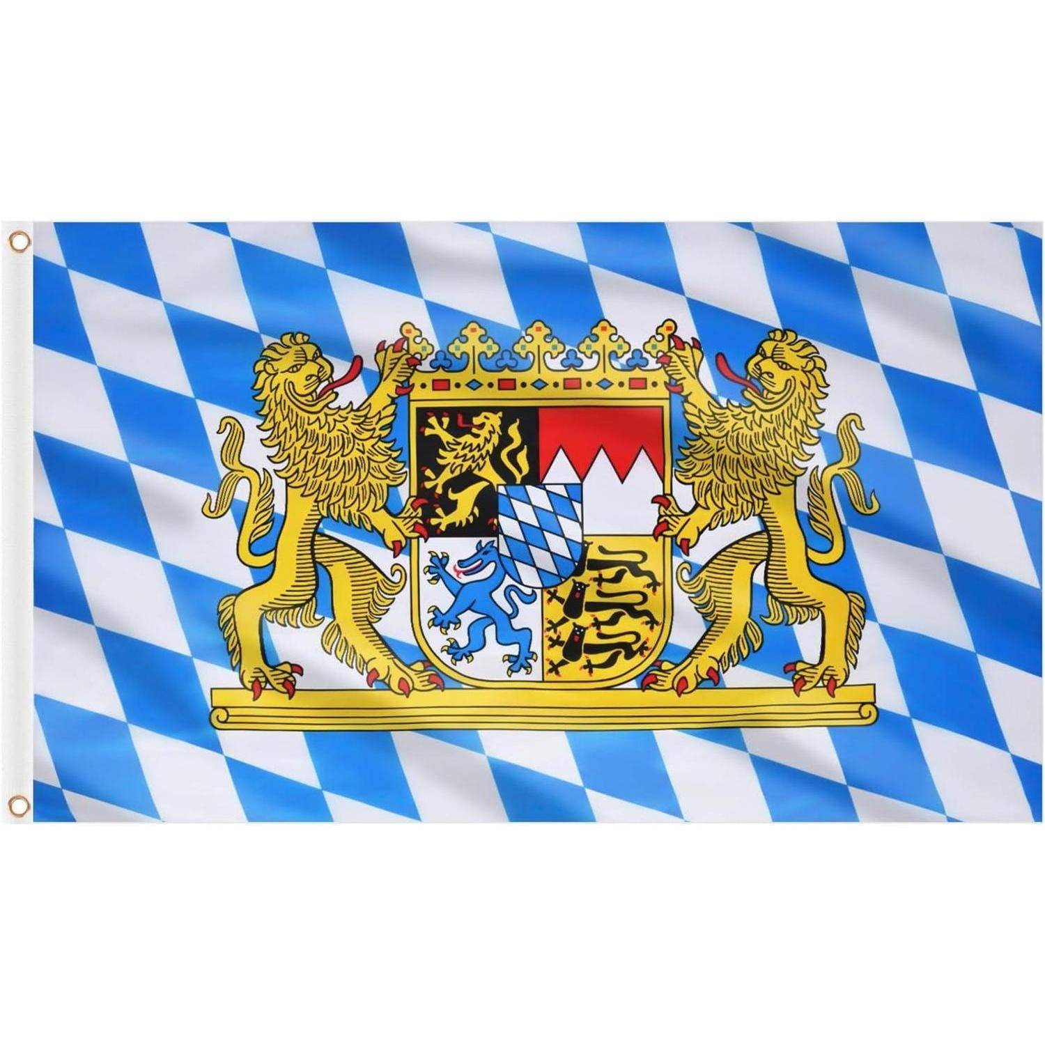 Flagge Bayern 150x90cm Oktoberfest Messingösen 1 Stück Bayern Flagge