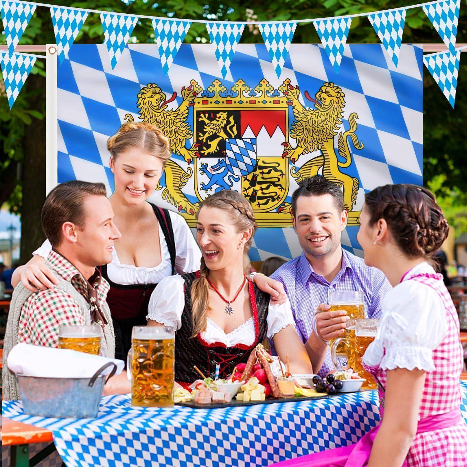 Flagge Bayern 150x90cm Oktoberfest Messingösen 1 Stück Bayern Flagge