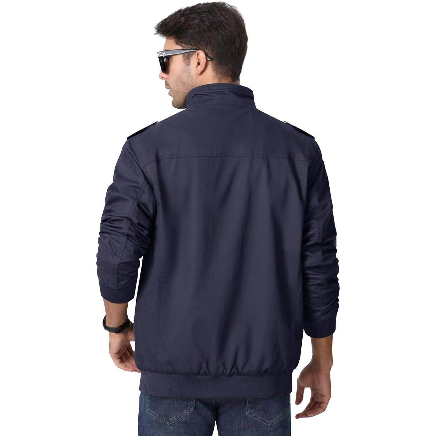 Übergangsjacke Herren Stehkragen Cargo Feldjacke Taschen L Navy