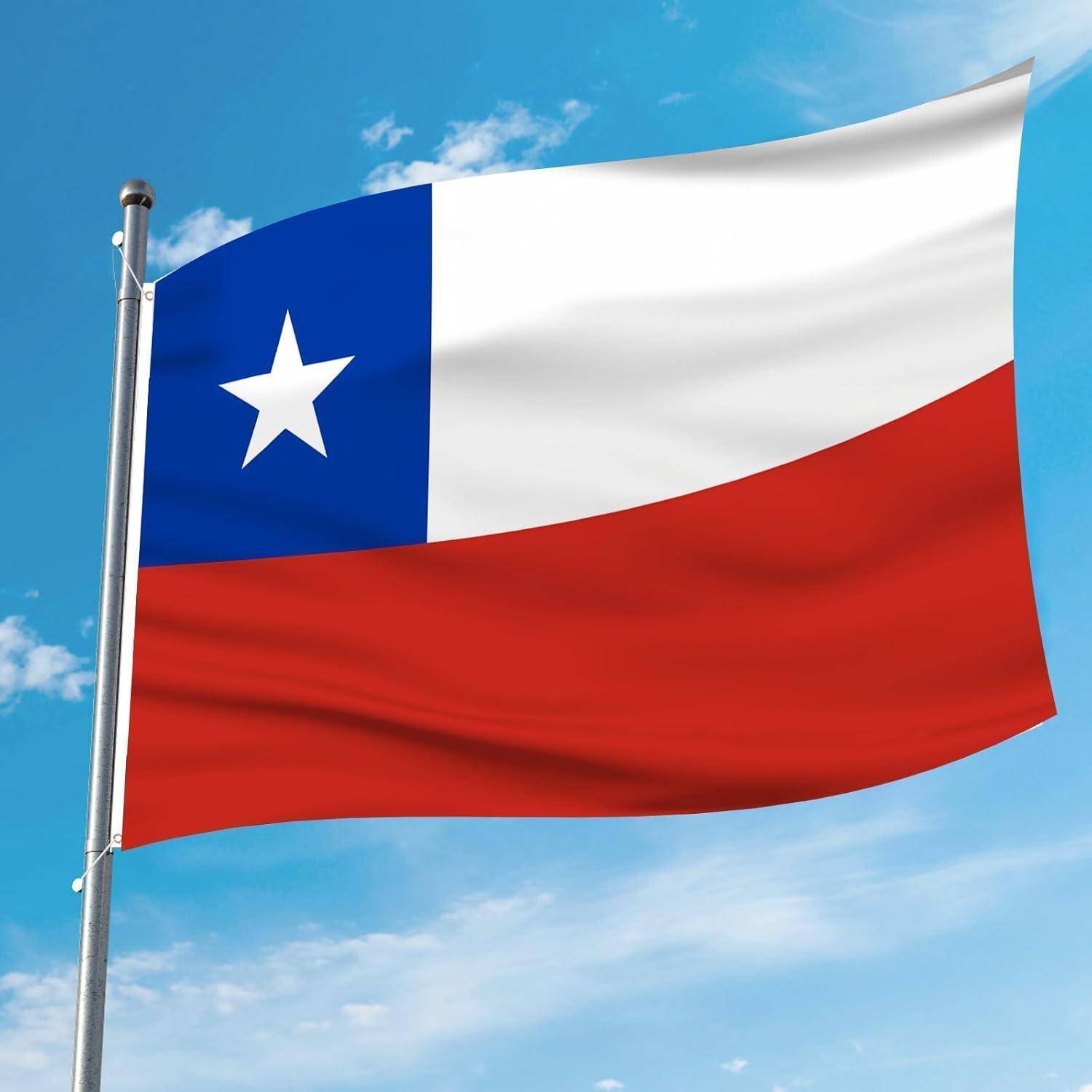 Flagge Chile 90x150 cm Messing Ösen Fußball WM 2 Stück Chile Flagge