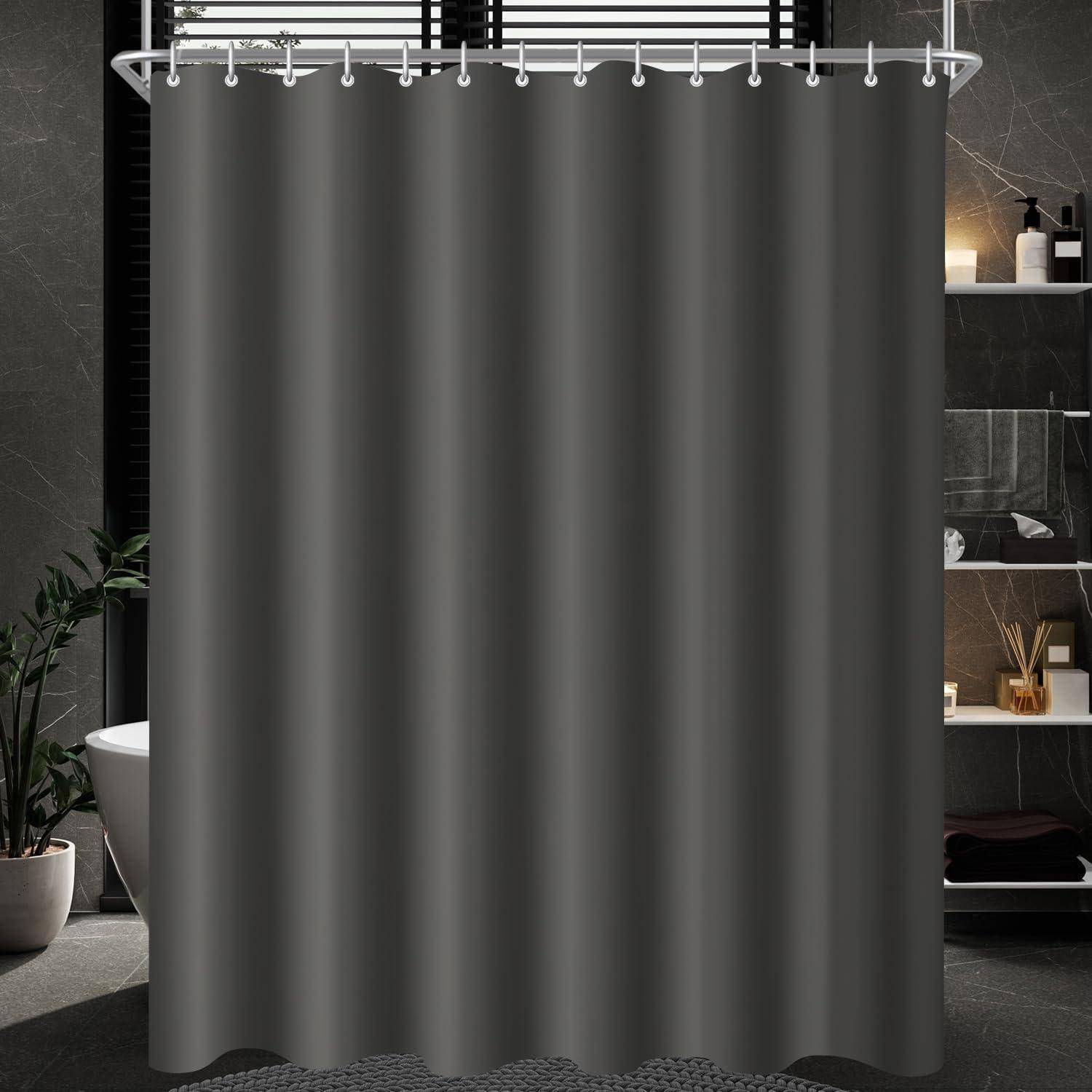 Duschvorhang 100x180 Polyester Antischimmel Dunkelgrau 100 x 180 cm