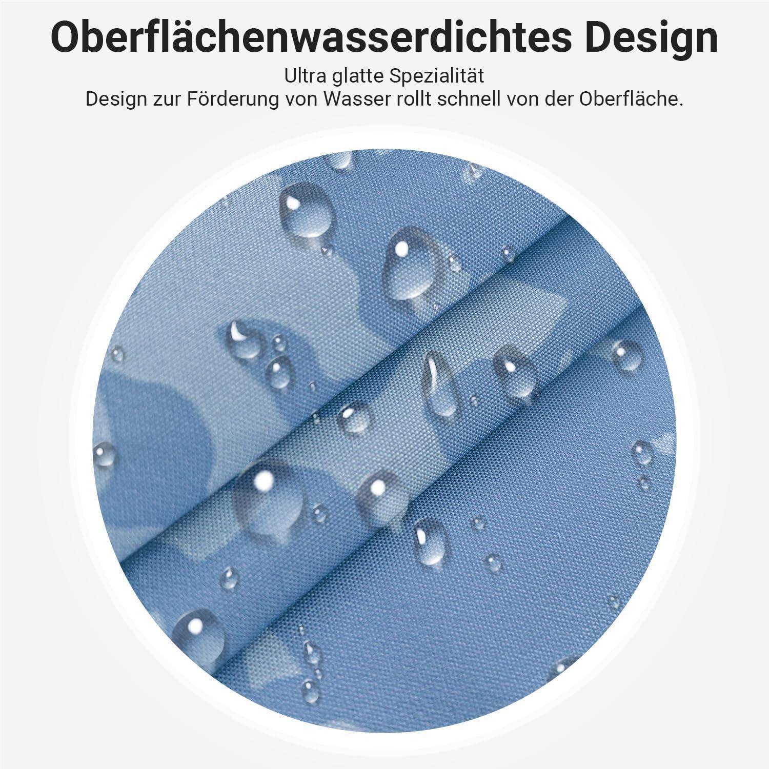 Duschvorhang 120x200 Blau Blau Goldene Blätter Linie 120 x 200 cm