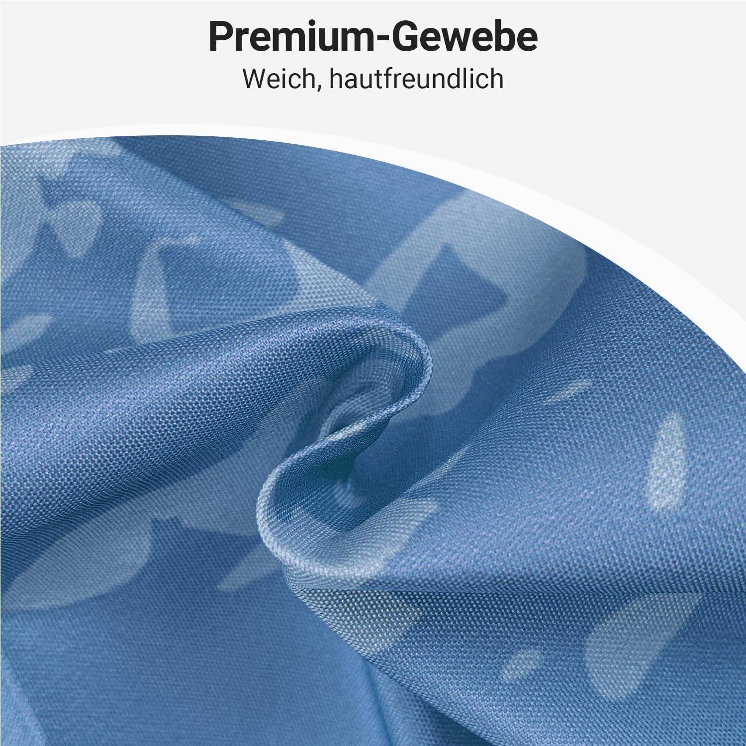Duschvorhang 120x200 Blau Blau Goldene Blätter Linie 120 x 200 cm