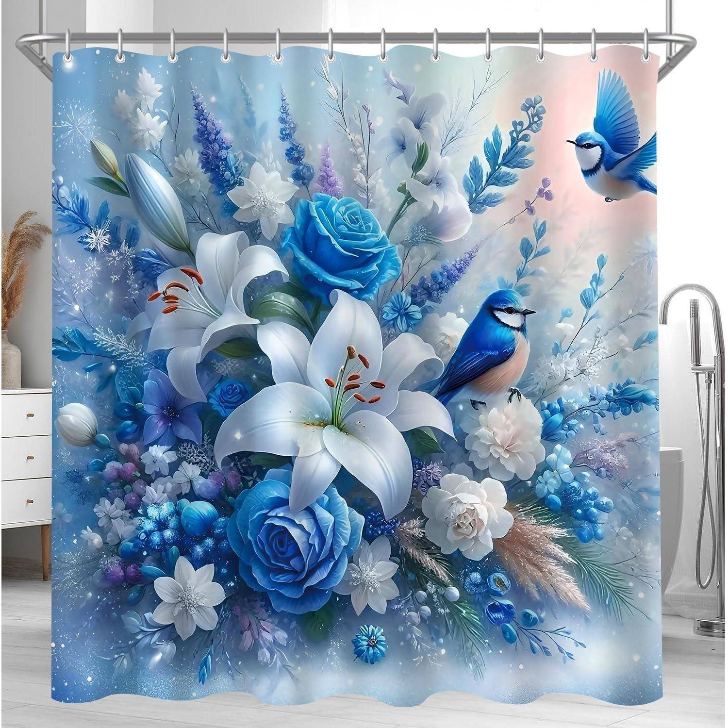 Duschvorhang 180x200 Polyester Blauer Vogel 180 x 200 cm