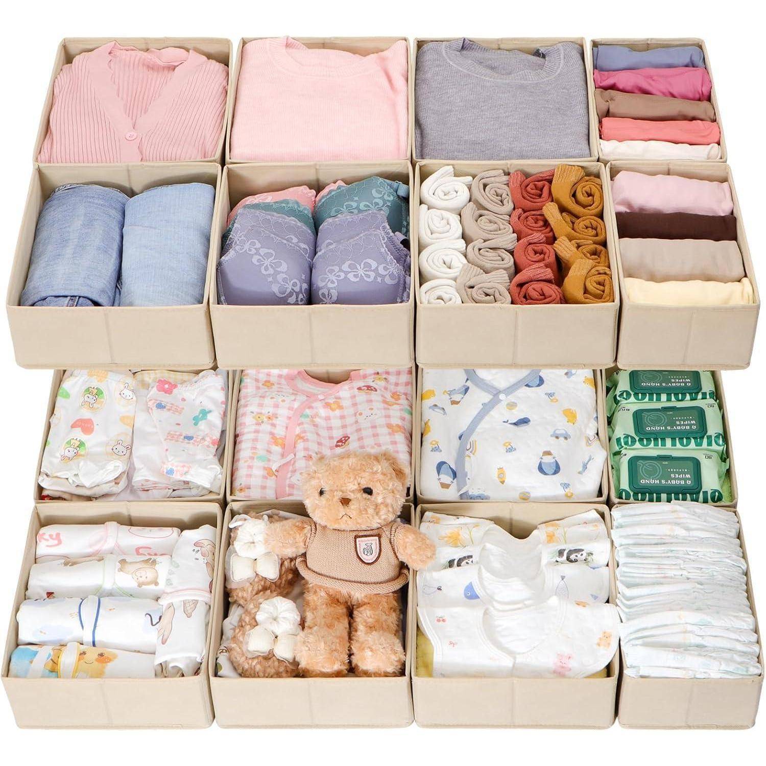 Schubladen Organizer 16er 16er Set Beige für Pax Schrank 100x58