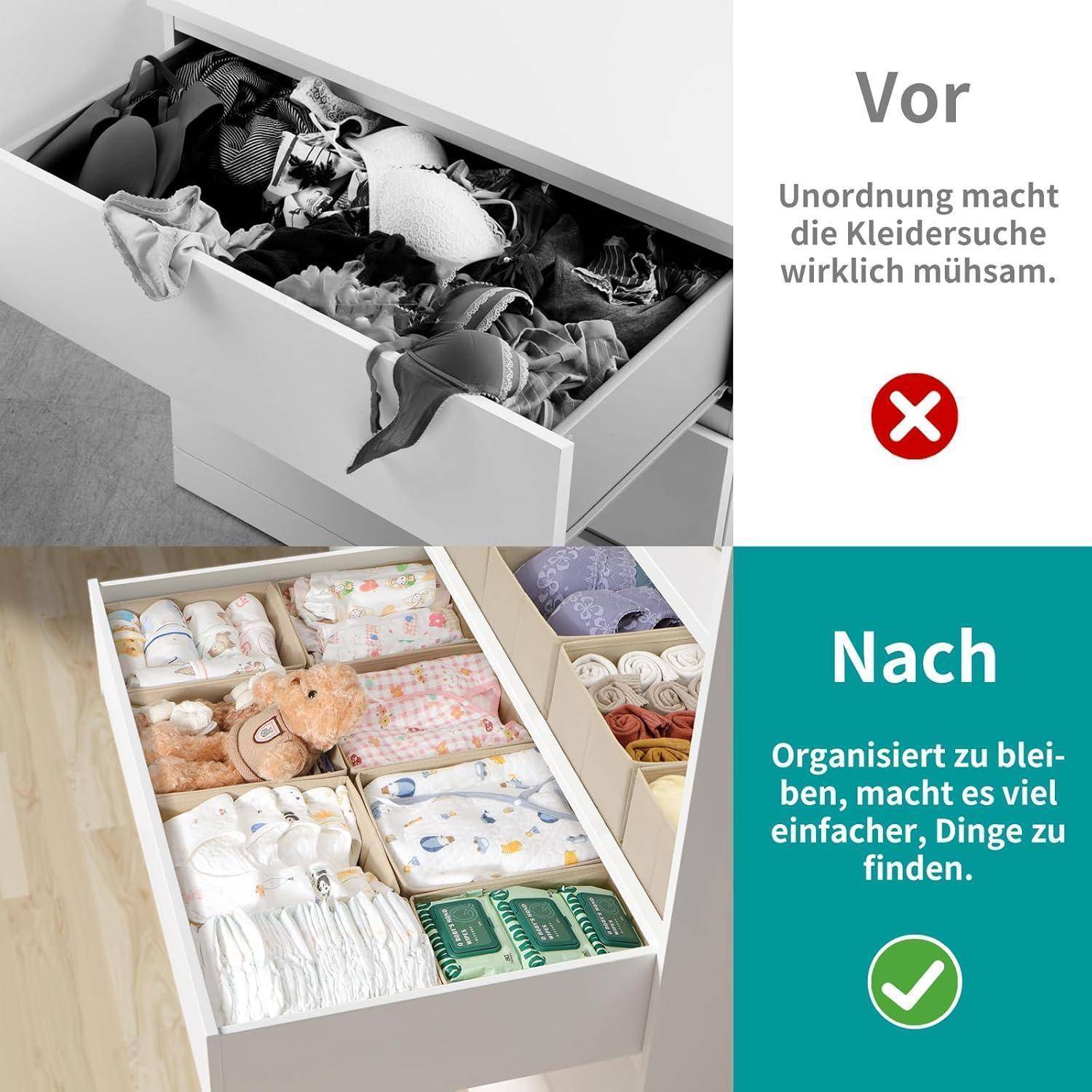 Schubladen Organizer 16er 16er Set Beige für Pax Schrank 100x58