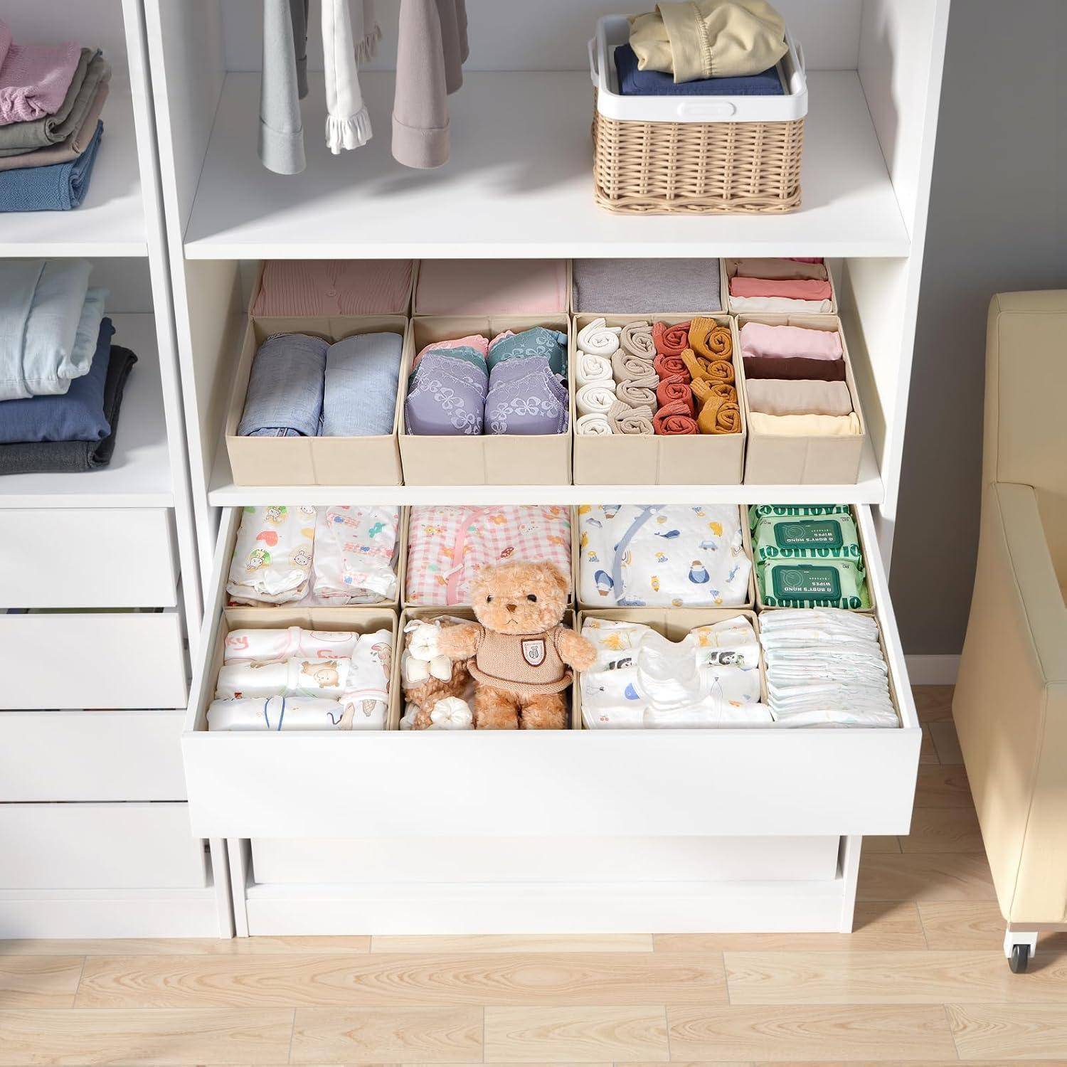 Schubladen Organizer 16er 16er Set Beige für Pax Schrank 100x58