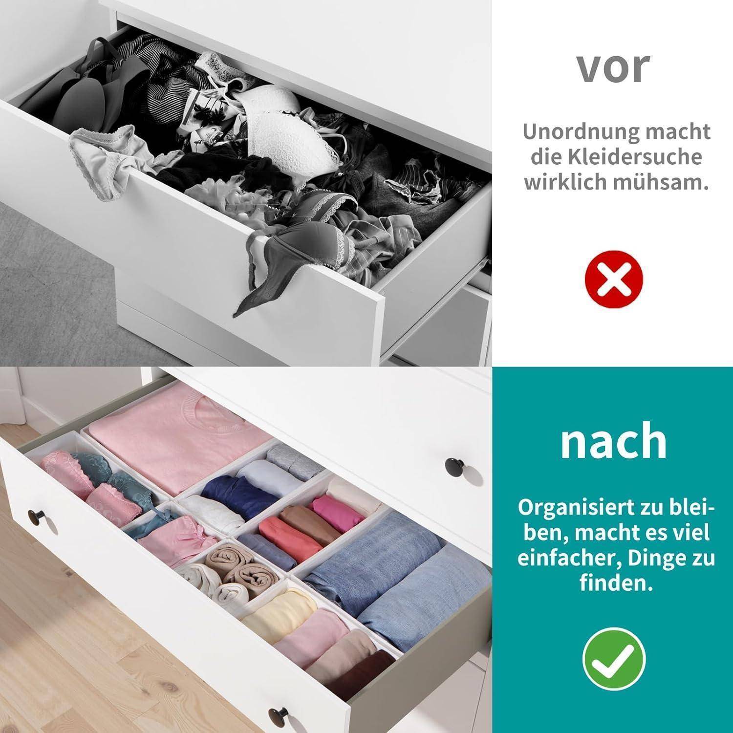 Schubladen Organizer 16er Set 16er Set Weiß für Pax Schrank 100x58
