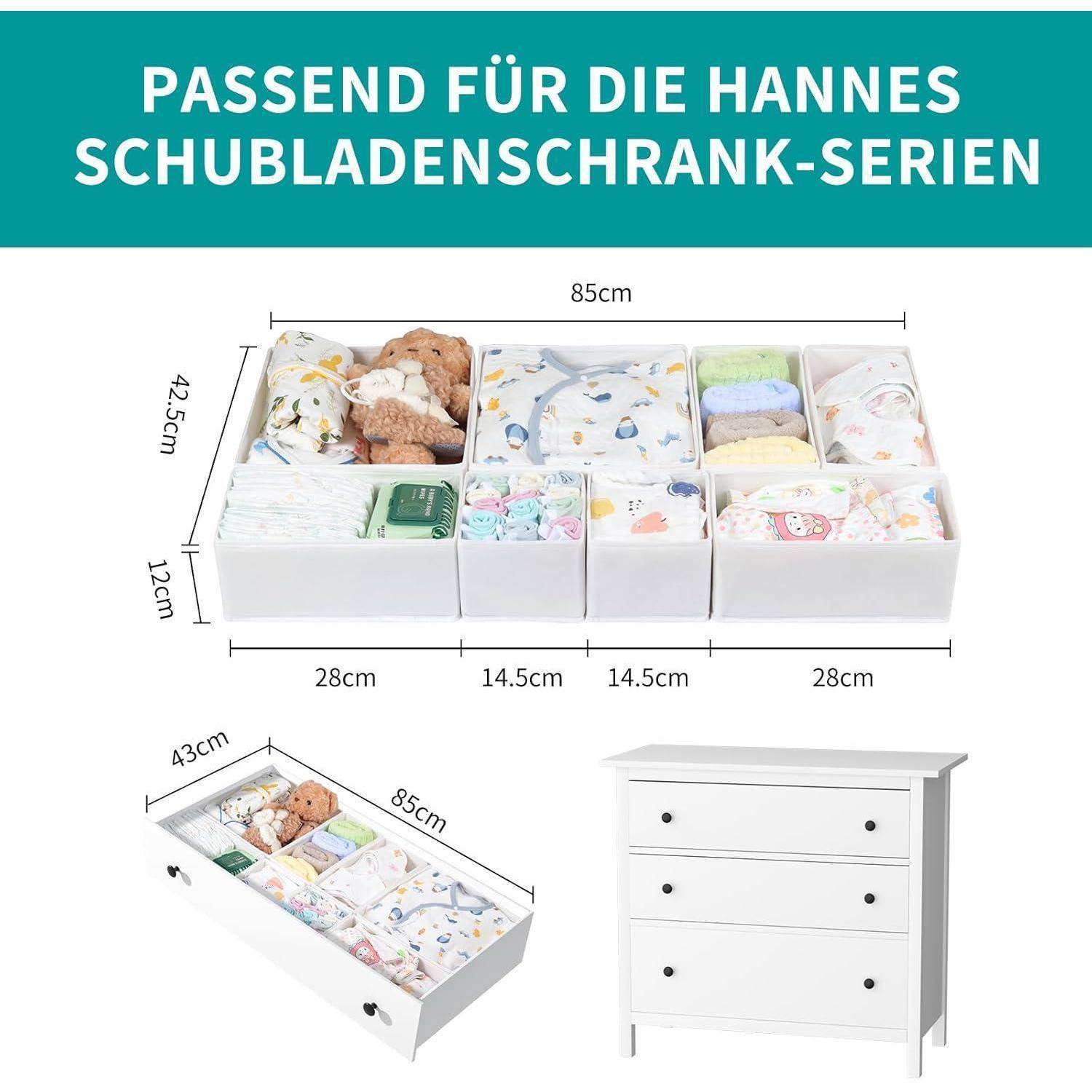 Schubladen Organizer 16er Set 16er Set Weiß für Pax Schrank 100x58