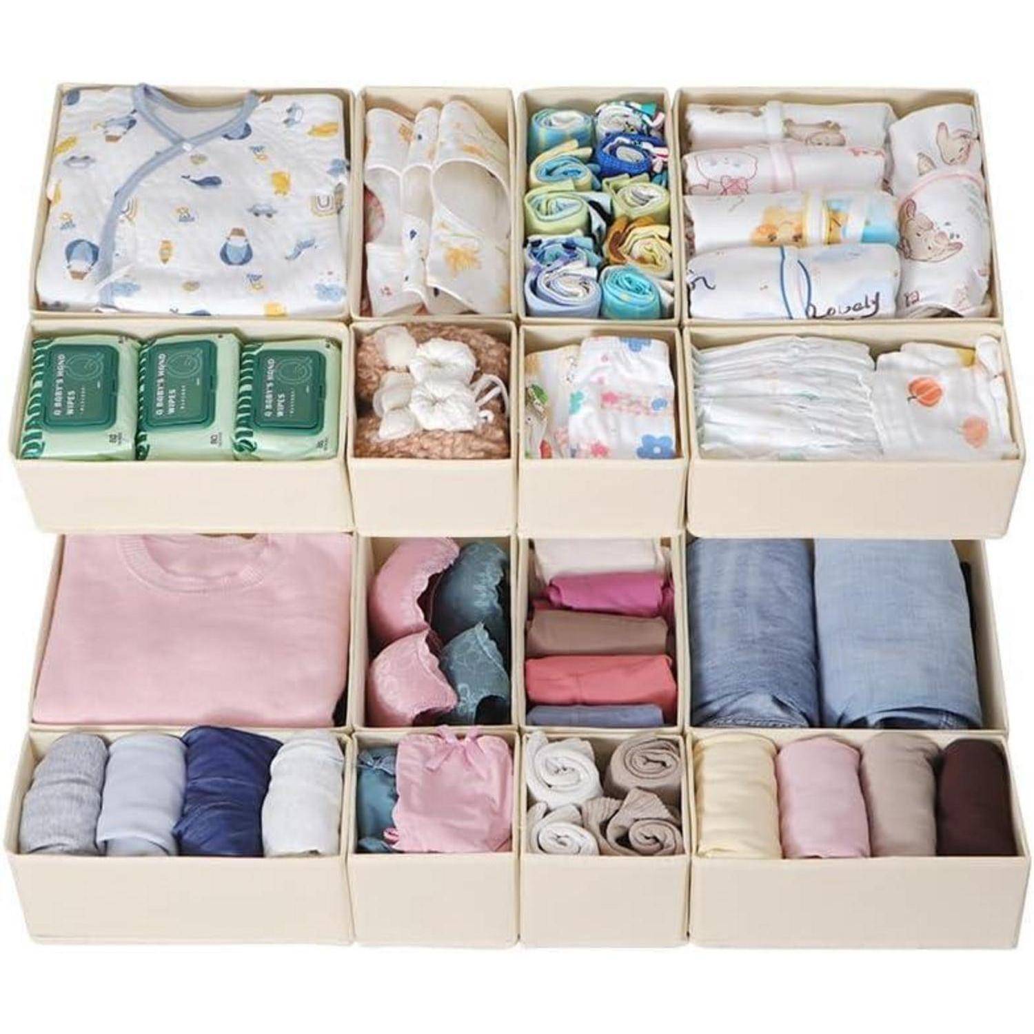 Schubladen Organizer 16er Set Beige für HEMNES 108x131