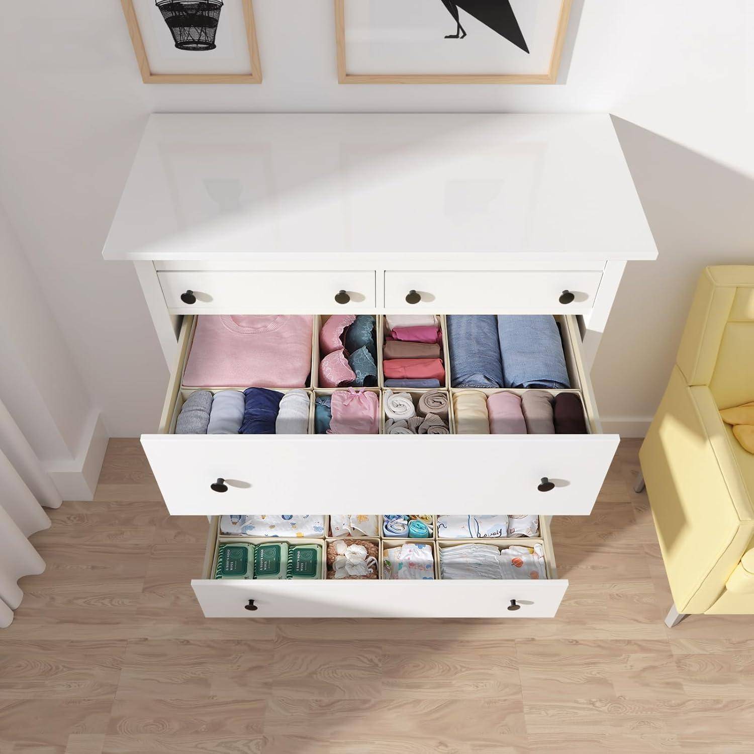 Schubladen Organizer 16er Set Beige für HEMNES 108x131