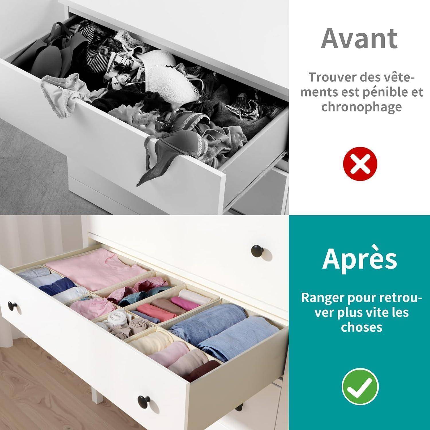 Schubladen Organizer 16er Set Beige für HEMNES 108x131