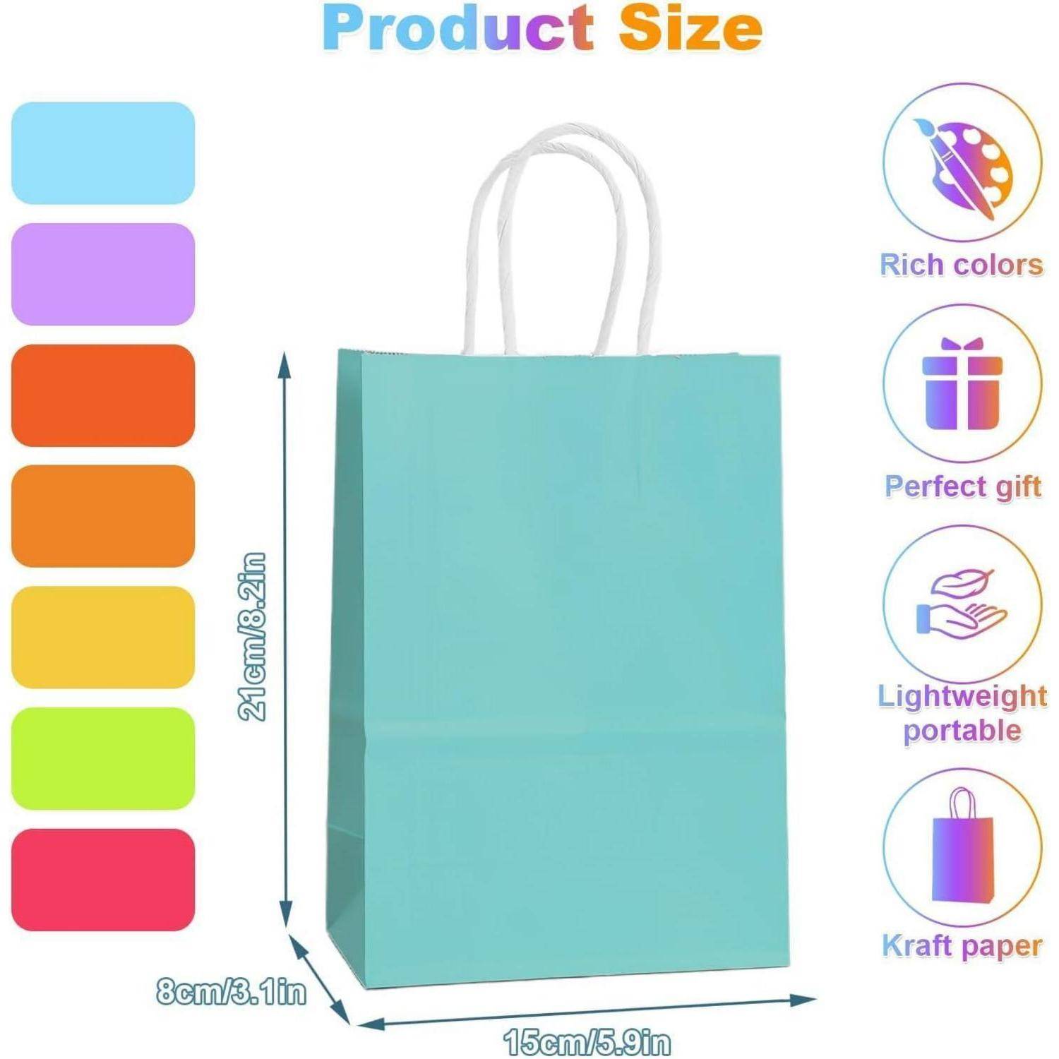 Papiertüten Kraftpapier Henkel #4 Rot 8*13*21CM 12pc 12 Stück 1er Pack