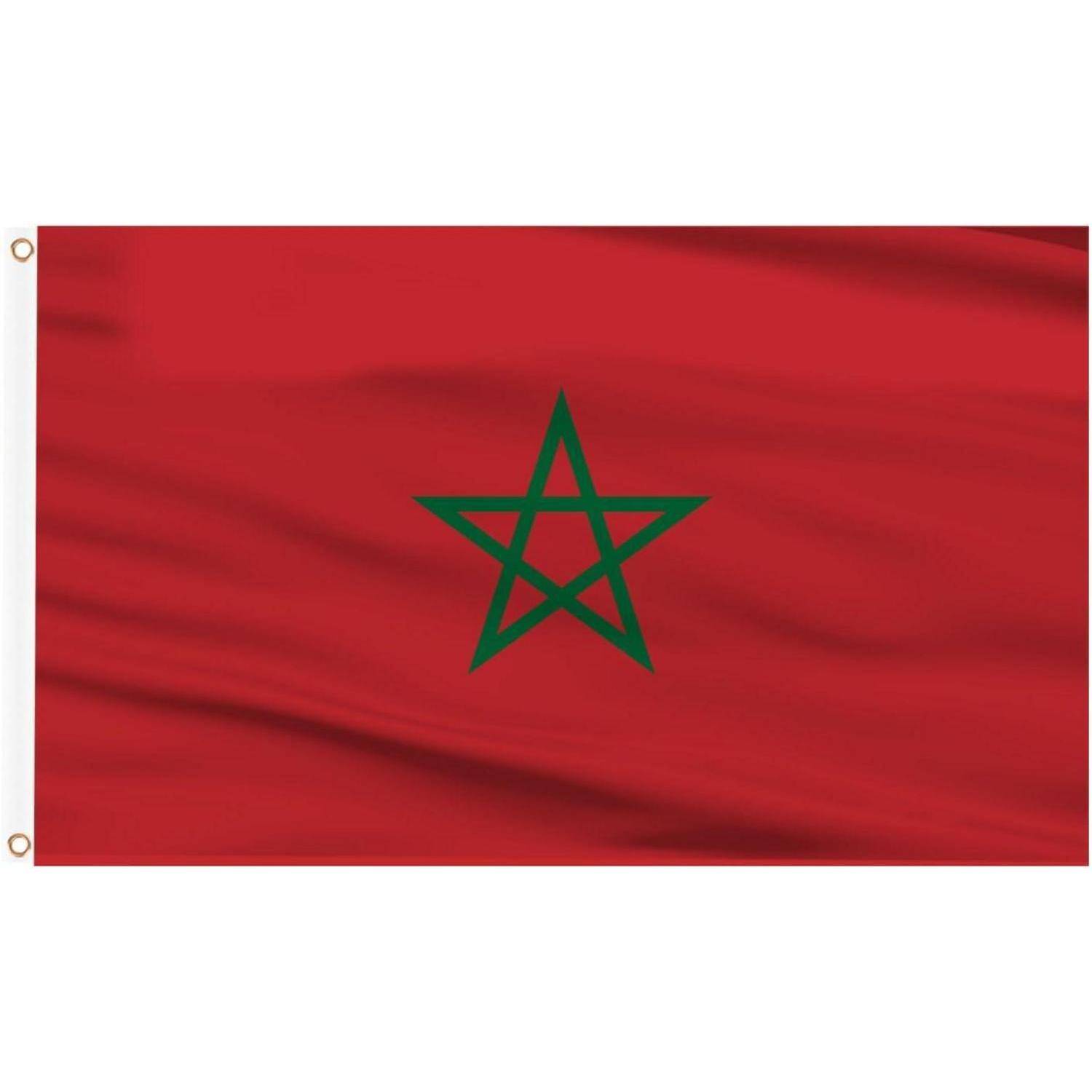 Flagge Marokko 150x90cm Messing Ösen Deko 4 Stück Marokko Flagge