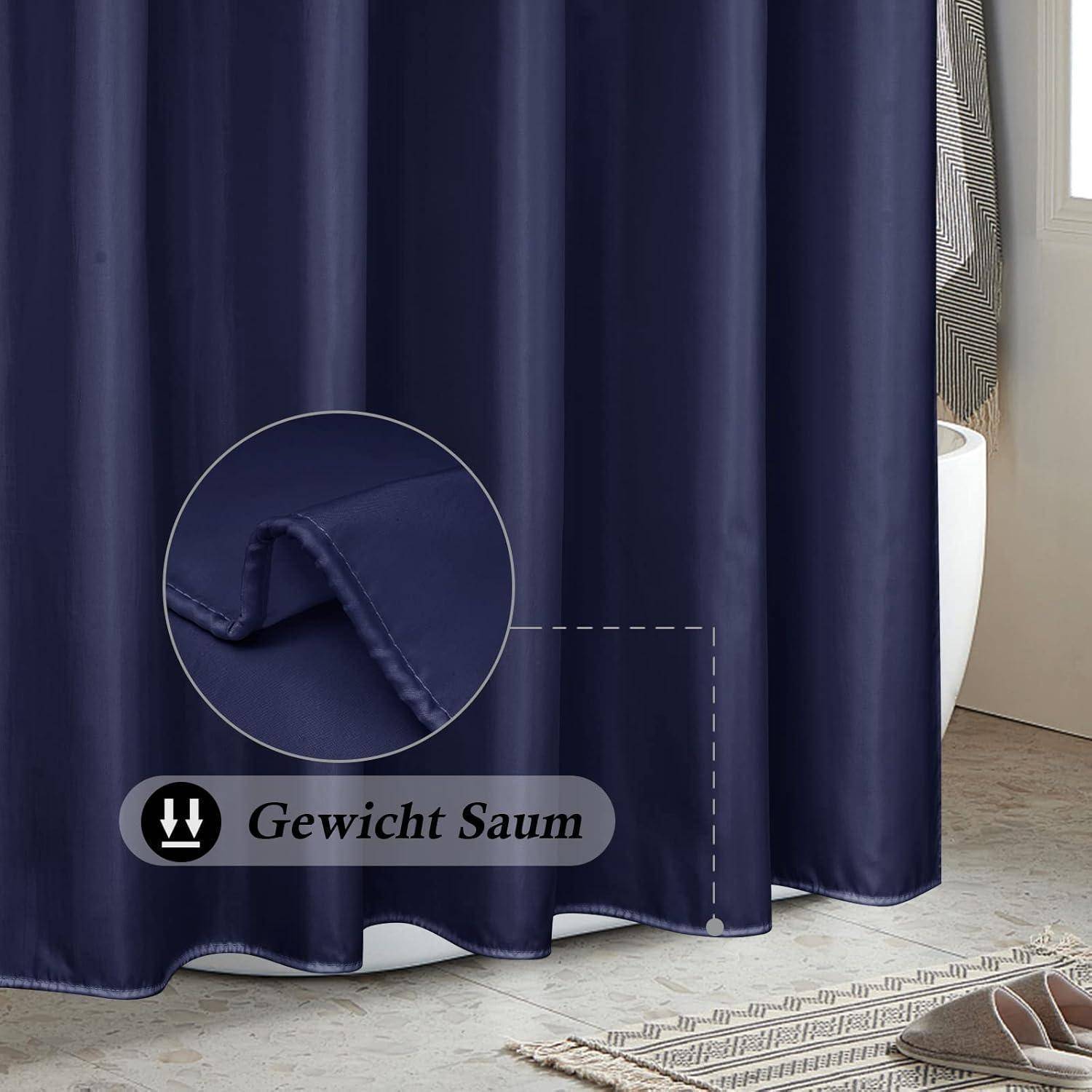 Duschvorhang 100x200 wasserdicht Dunkelblau H200 x B100 cm (1er Pack)
