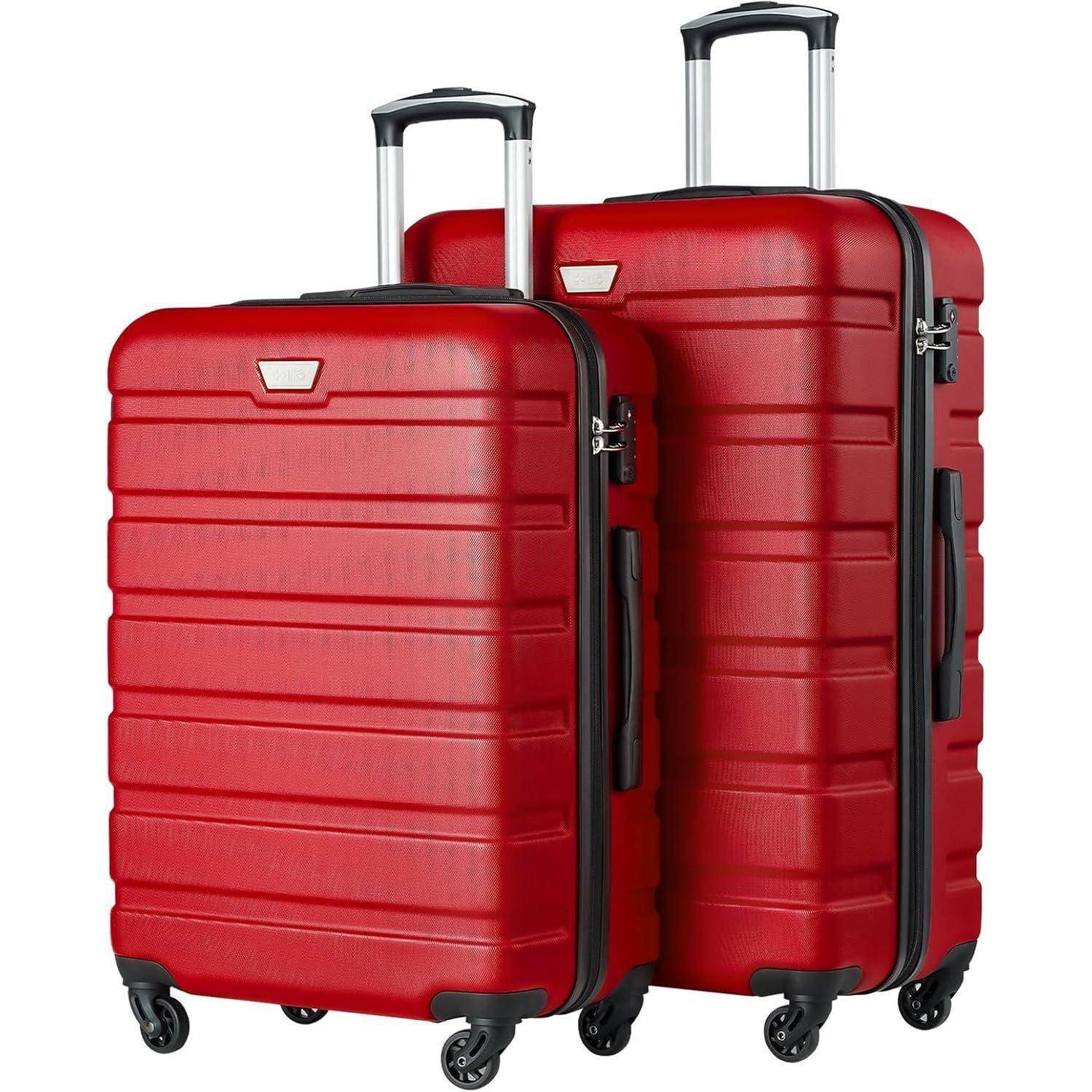 Koffer Hartschalenkoffer Trolley Kofferset Set-2tlg(M + L) Spinell Rot