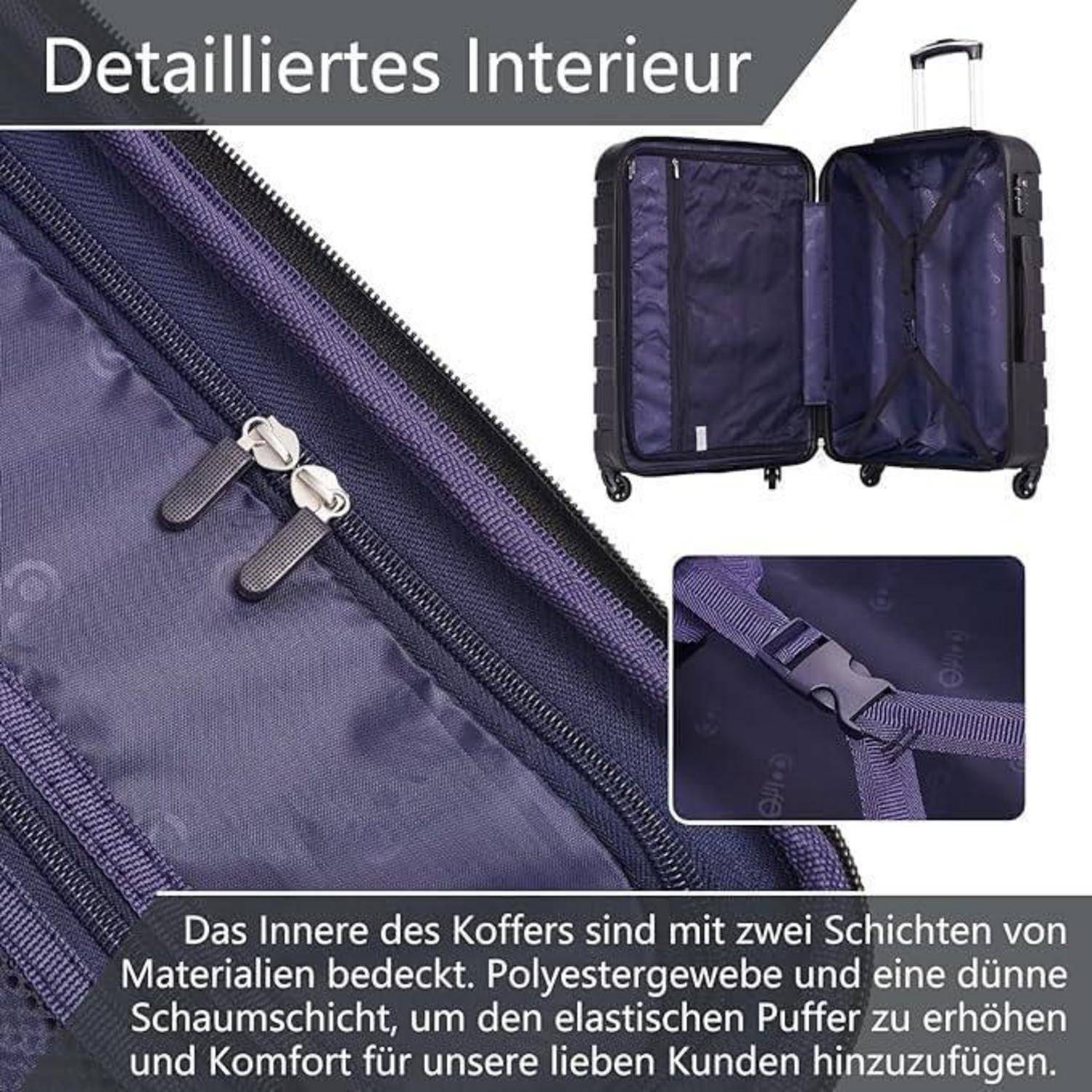 Koffer Hartschale Trolley Handgepäck TSA Set 2tlg S M Apfelgrün
