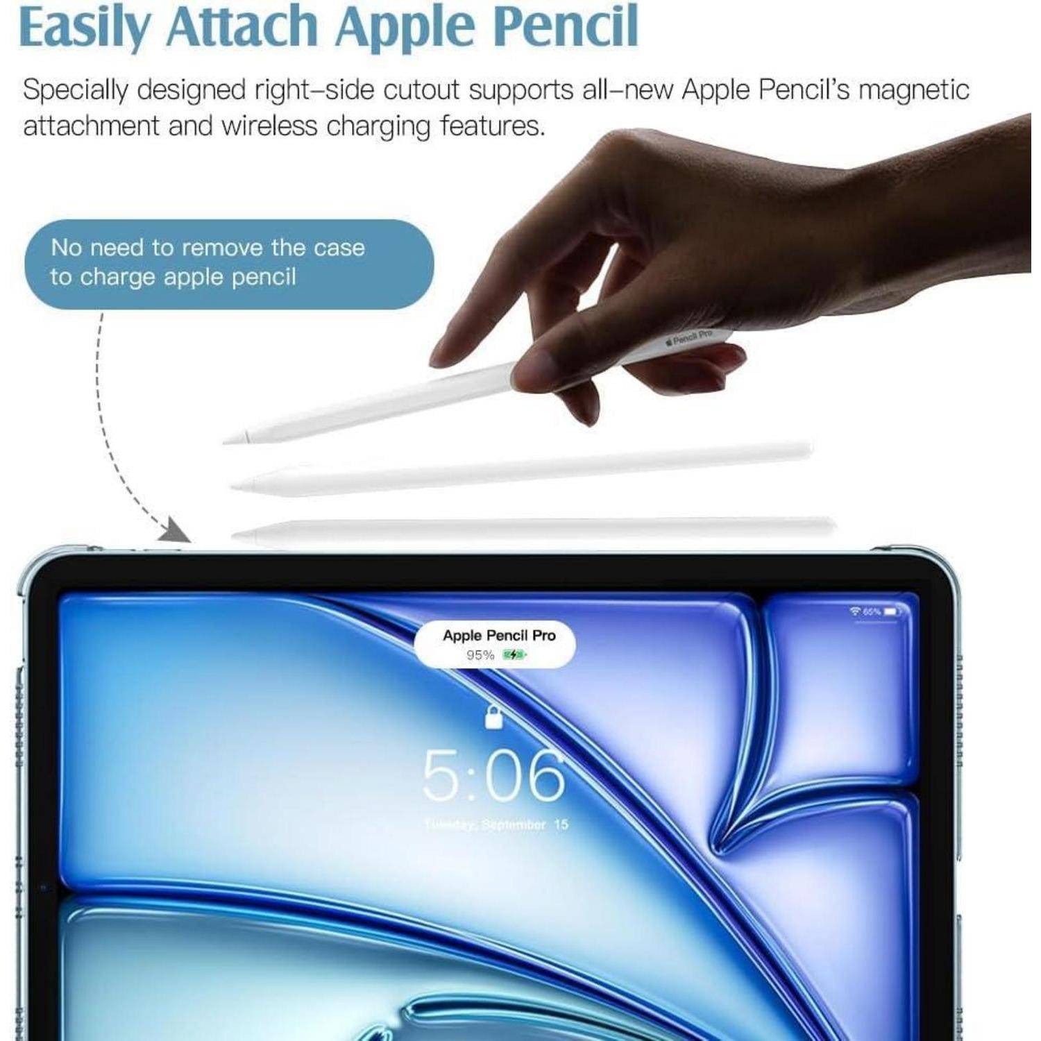 Hülle iPad Air 11 10,9 Zoll M3 M2 Schlaf Aufwach B-Nebliges Blau
