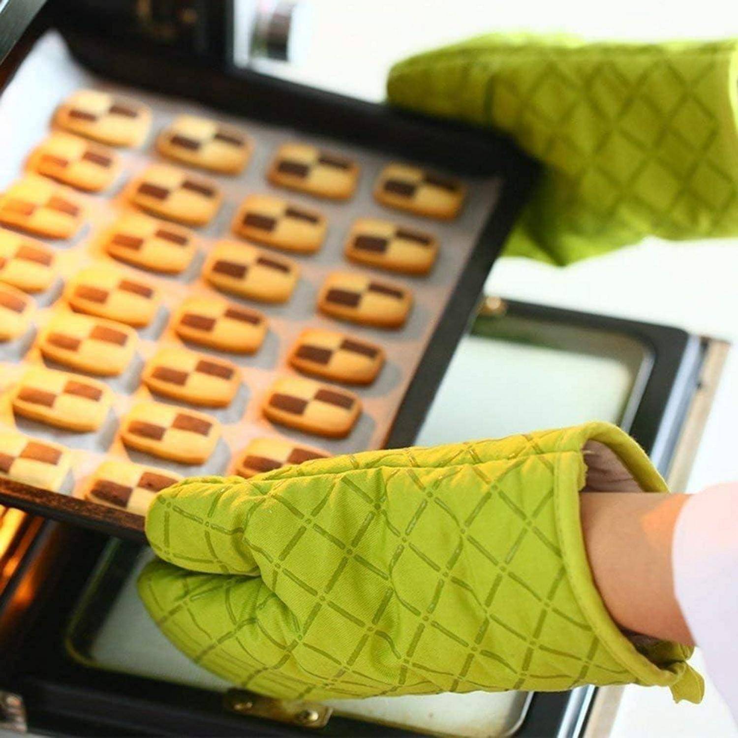 Ofenhandschuhe Antirutsch Silikon Hitzebeständig 240C Grün
